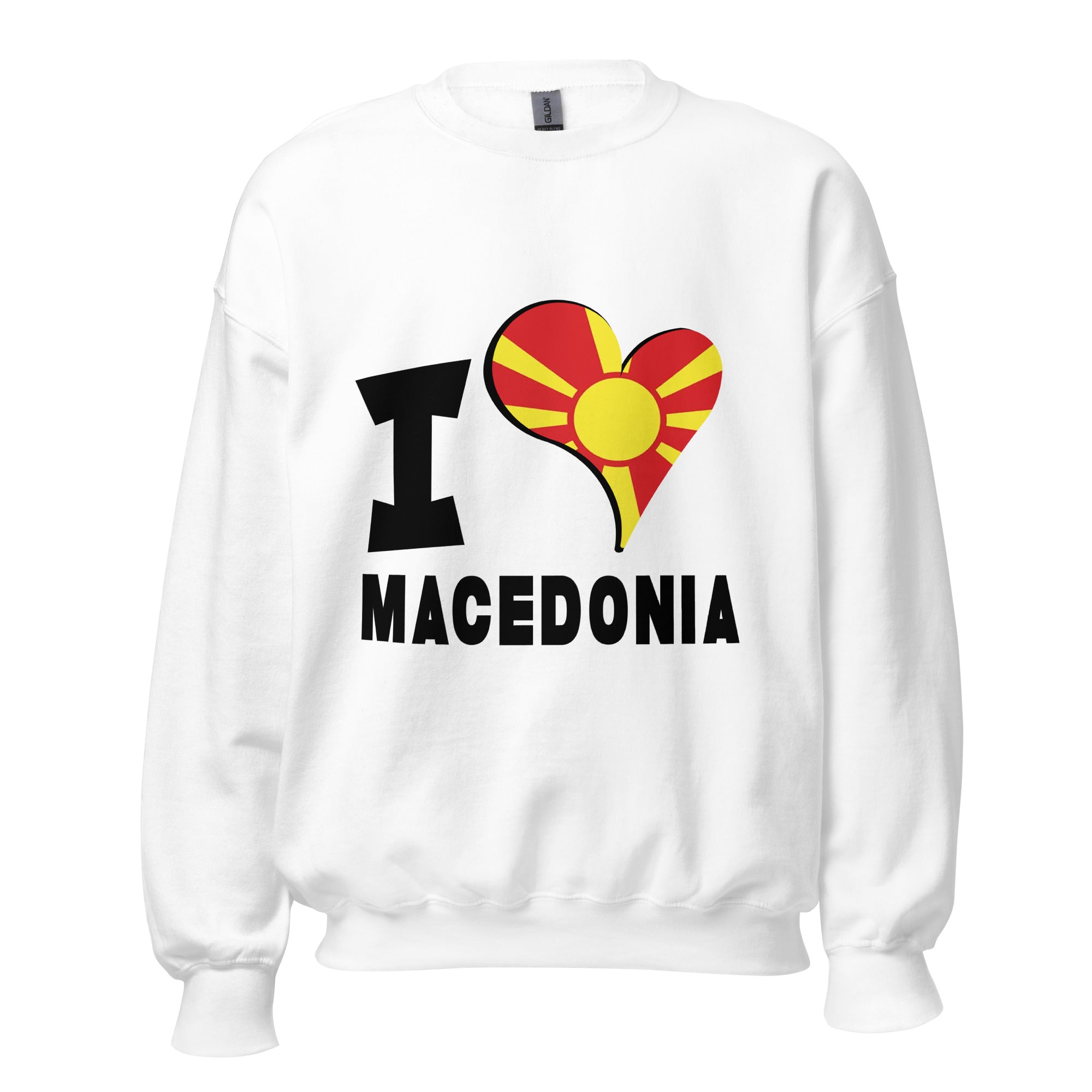 Unisex Sweatshirt - I Love Macedonia Flag