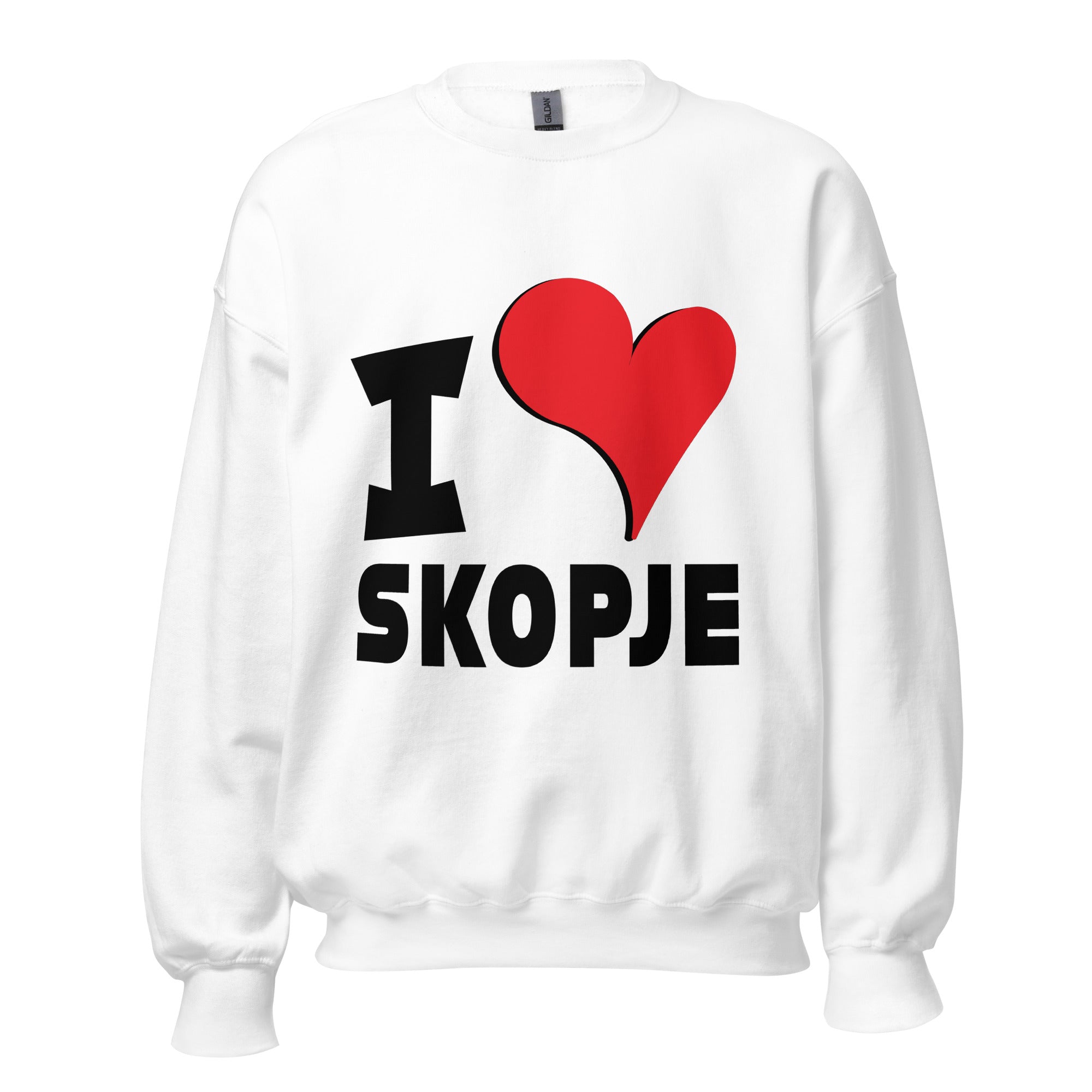 Unisex Sweatshirt - I Love Skopje Red