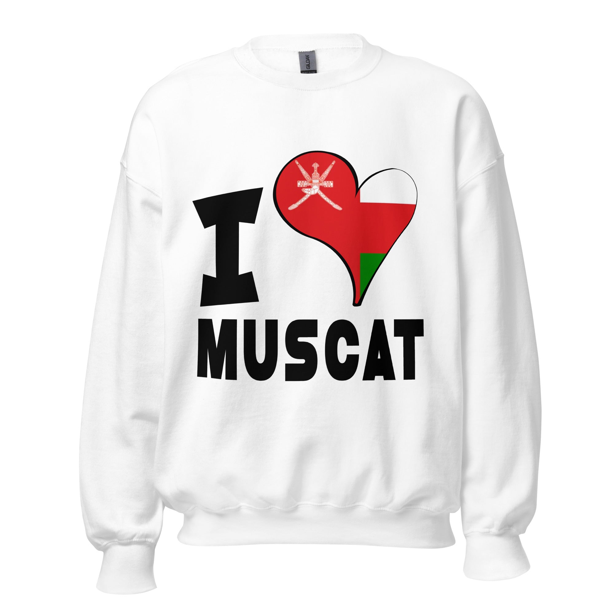 Unisex Sweatshirt - I Love Muscat Flag