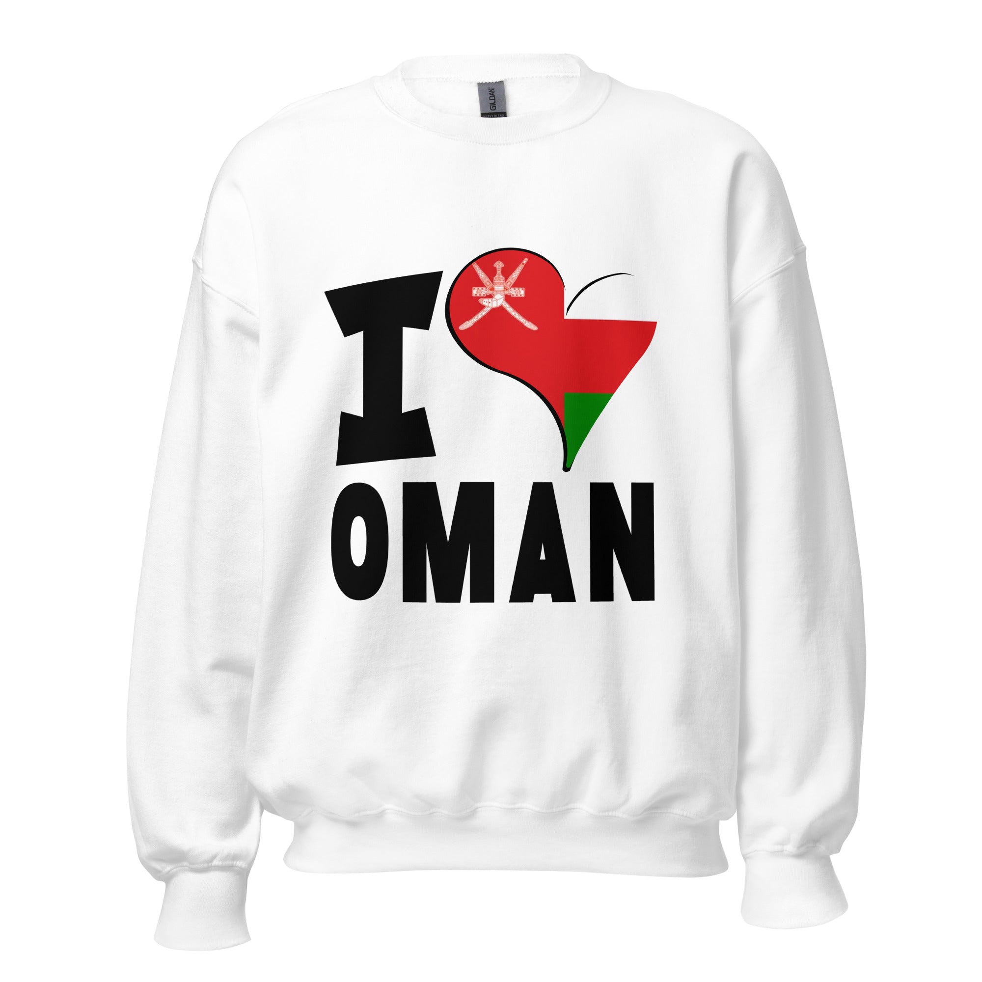 Unisex Sweatshirt - I Love Oman Flag