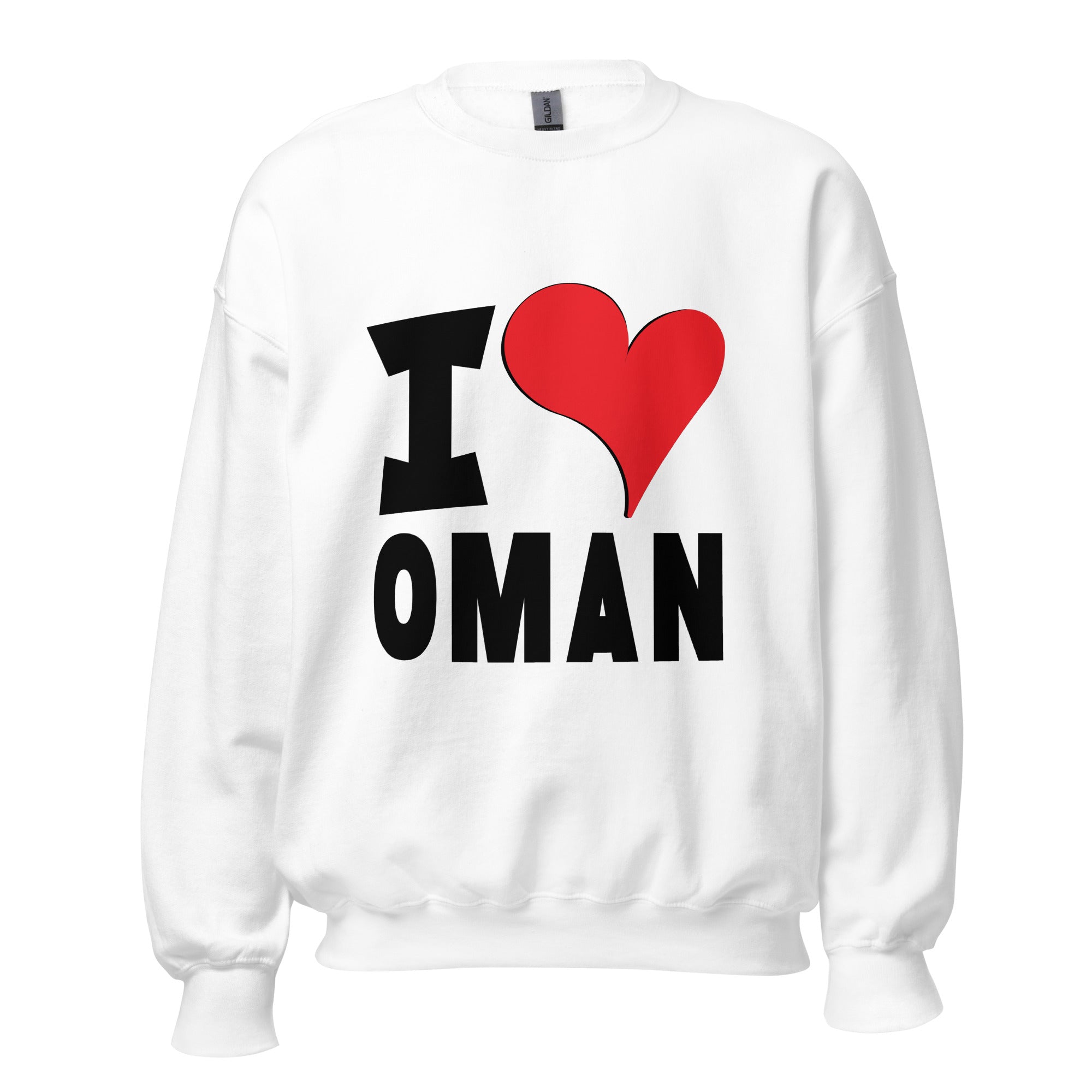 Unisex Sweatshirt - I Love Oman Red