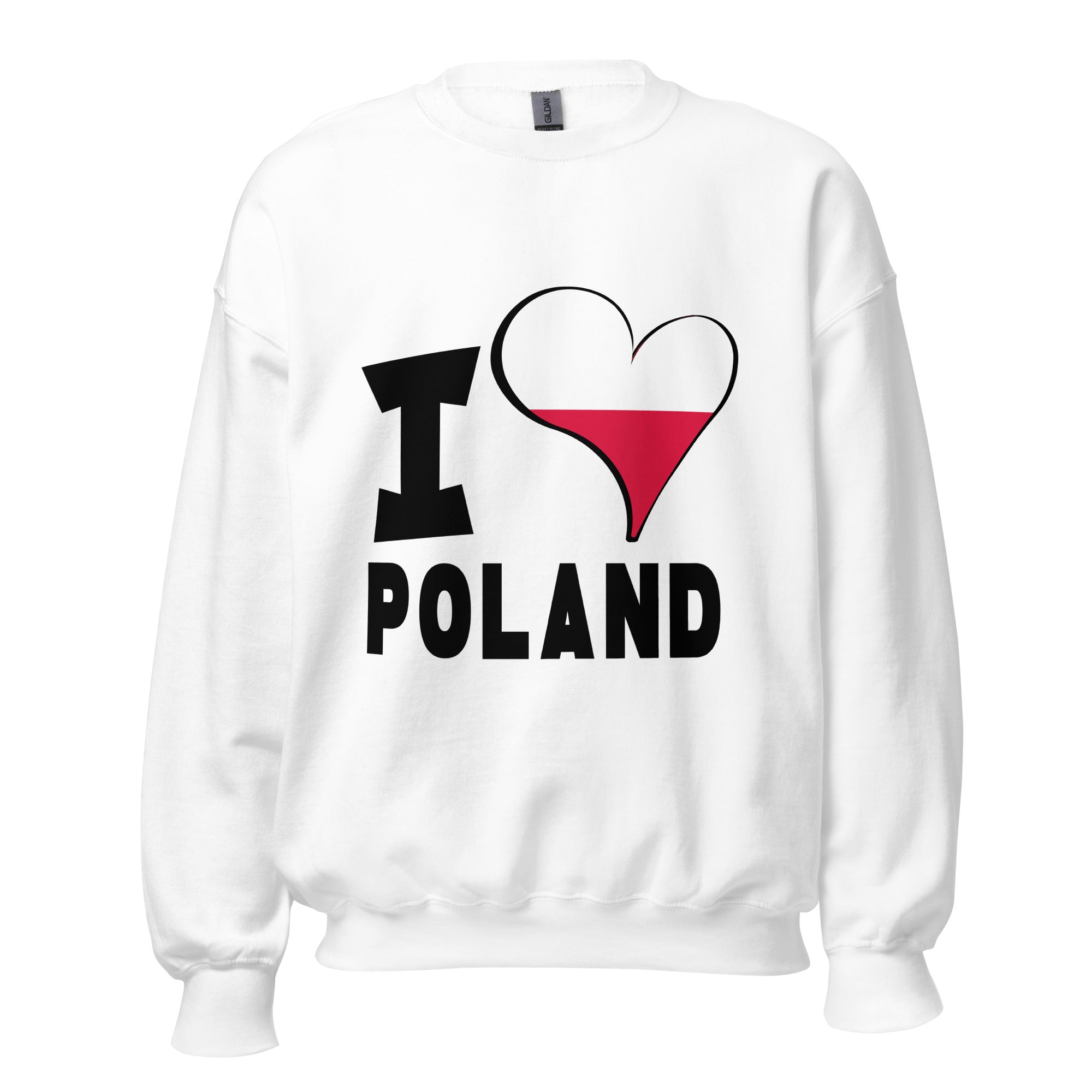 Unisex Sweatshirt - I Love Poland Flag