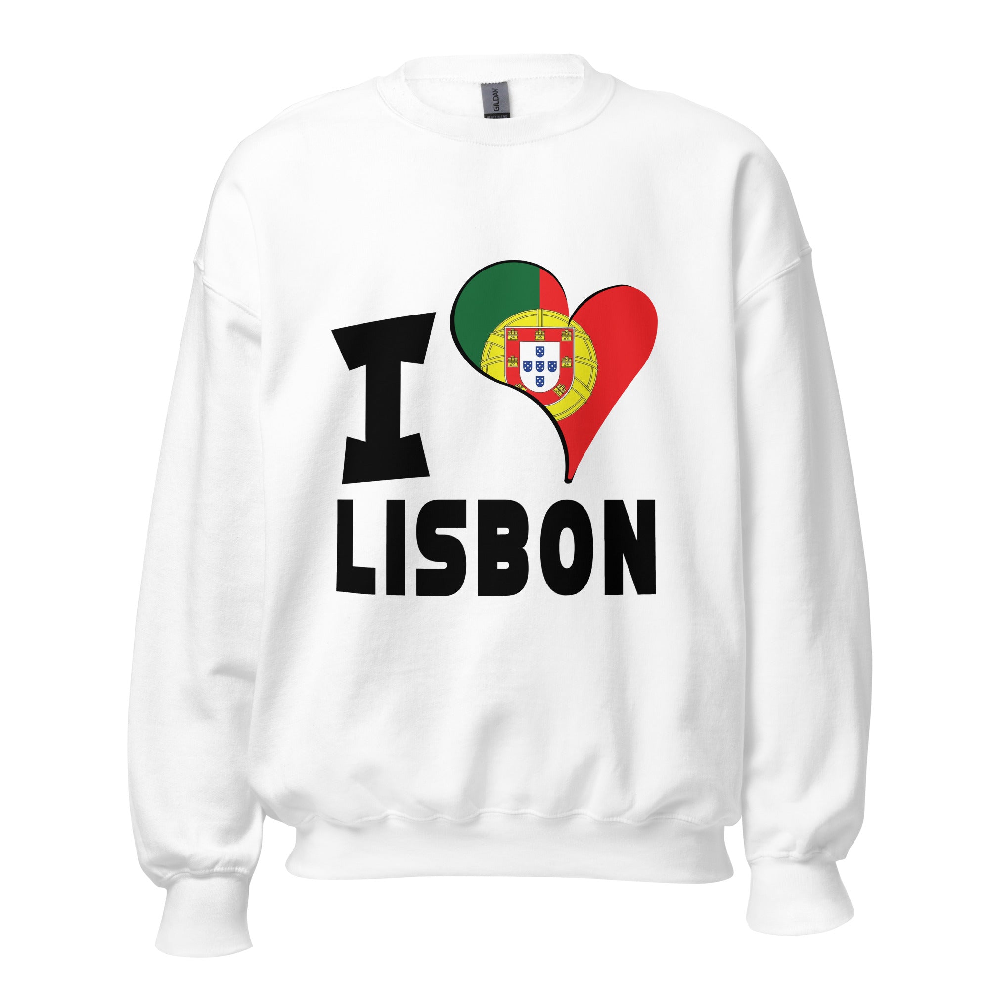 Unisex Sweatshirt - I Love Lisbon Flag