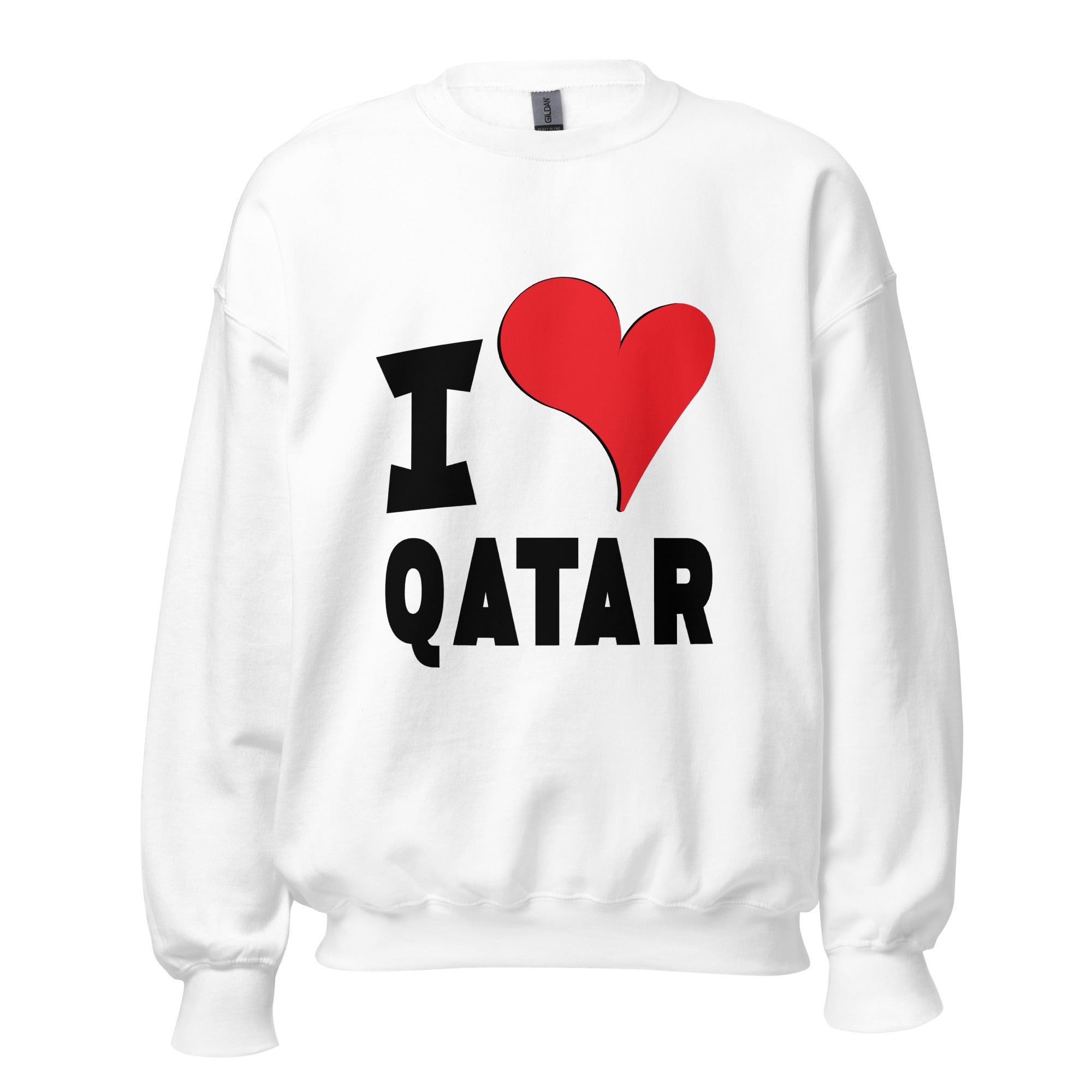 Unisex Sweatshirt - I Love Qatar Red