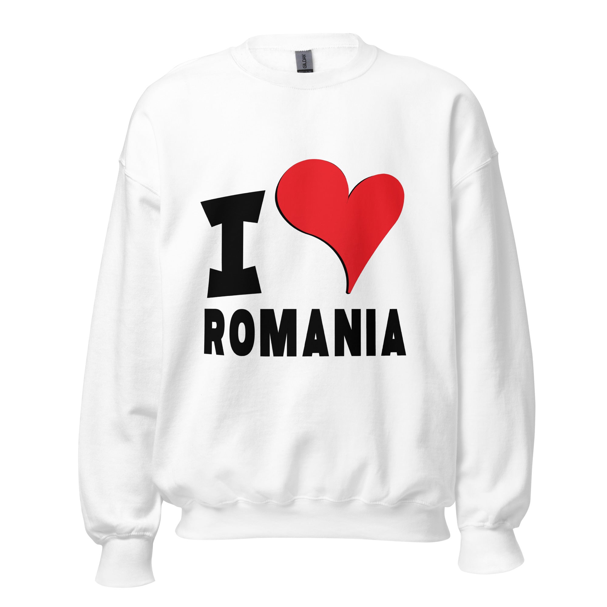 Unisex Sweatshirt - I Love Romania Red