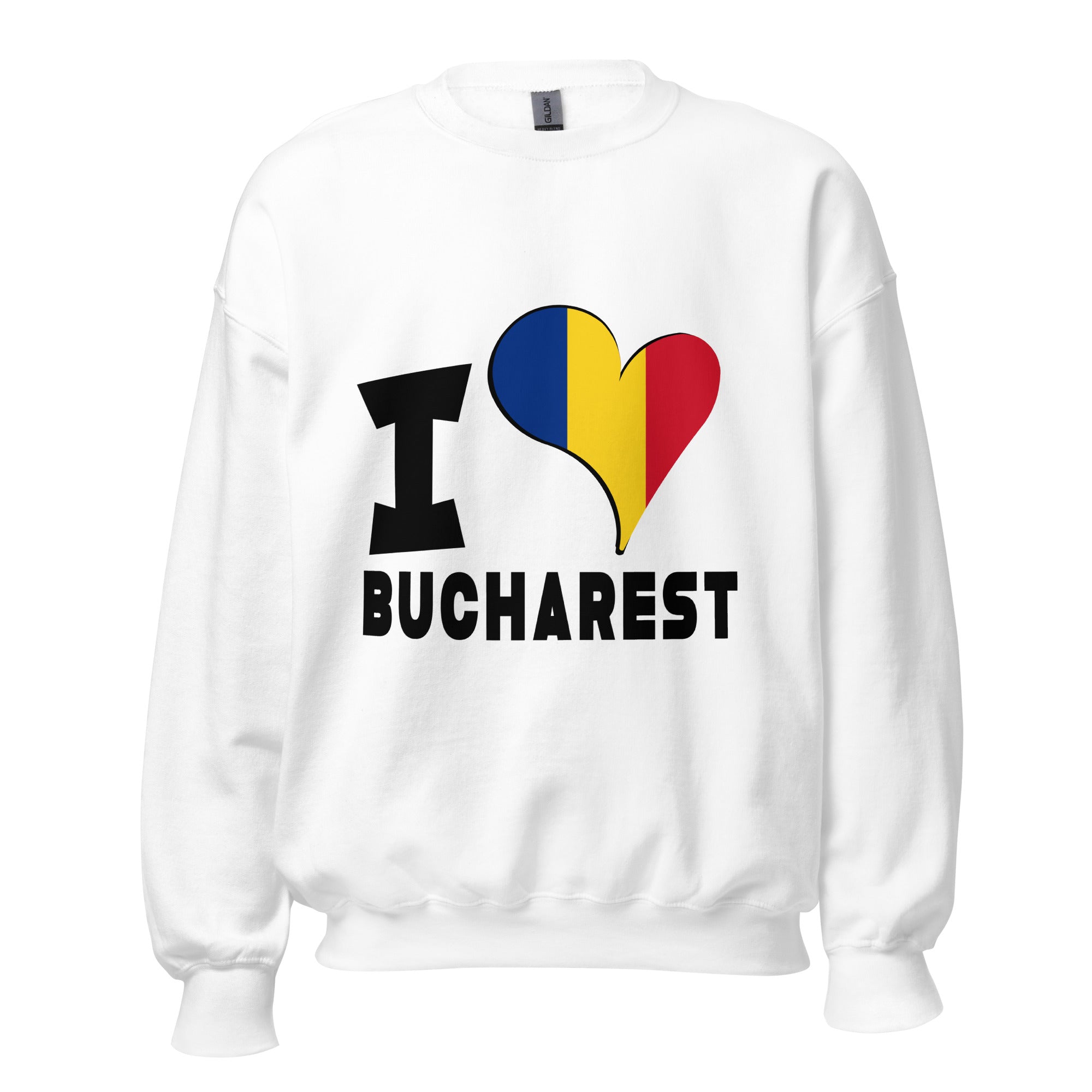 Unisex Sweatshirt - I Love Bucharest Flag