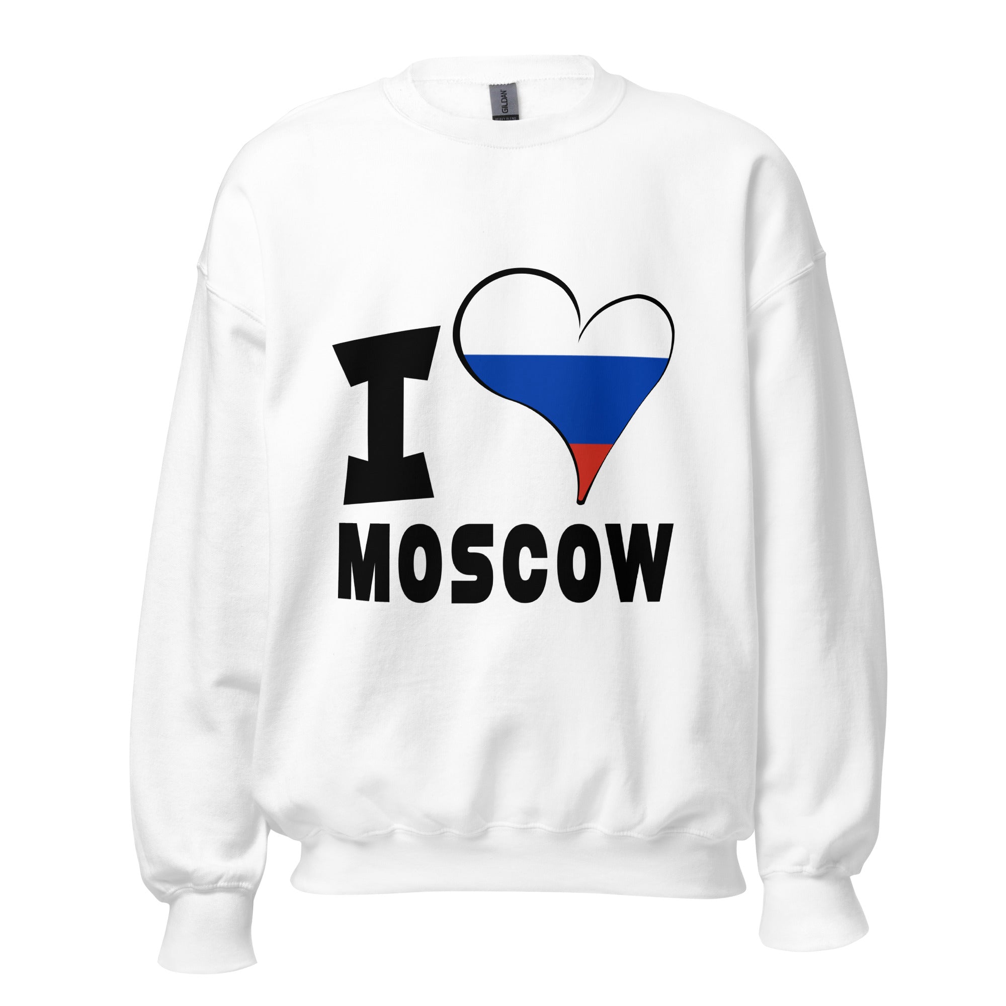 Unisex Sweatshirt - I Love Moscow Flag