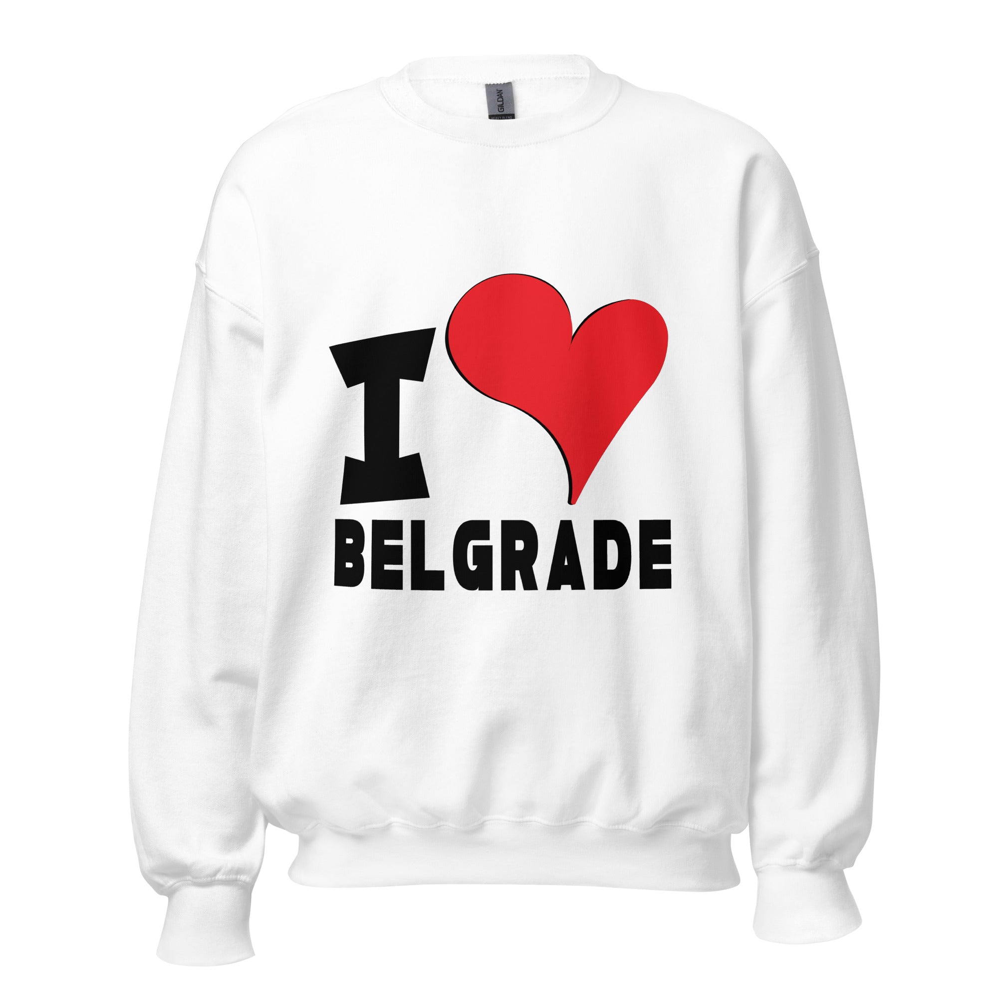 Unisex Sweatshirt - I Love Belgrade Red