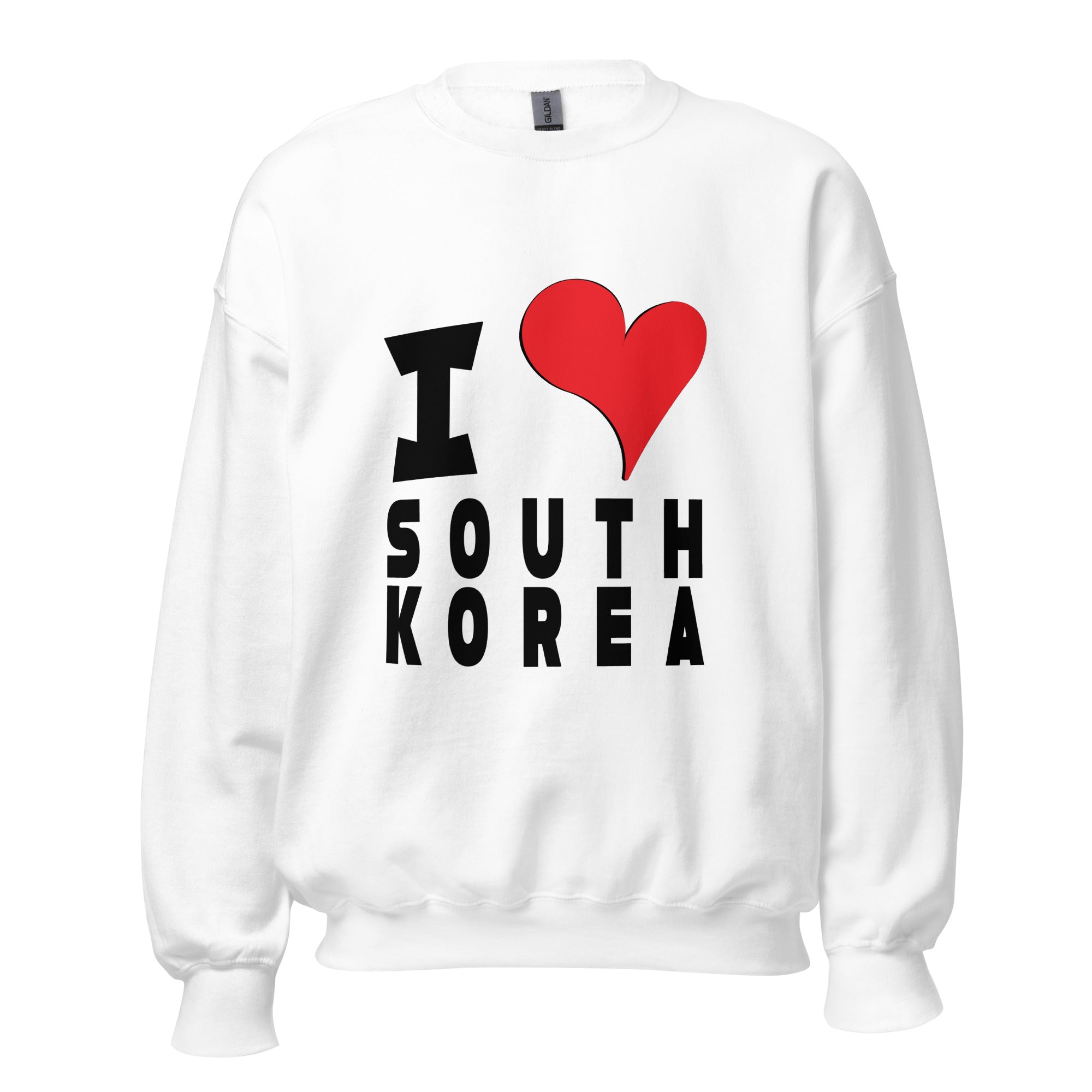 Unisex Sweatshirt - I Love South Korea Red