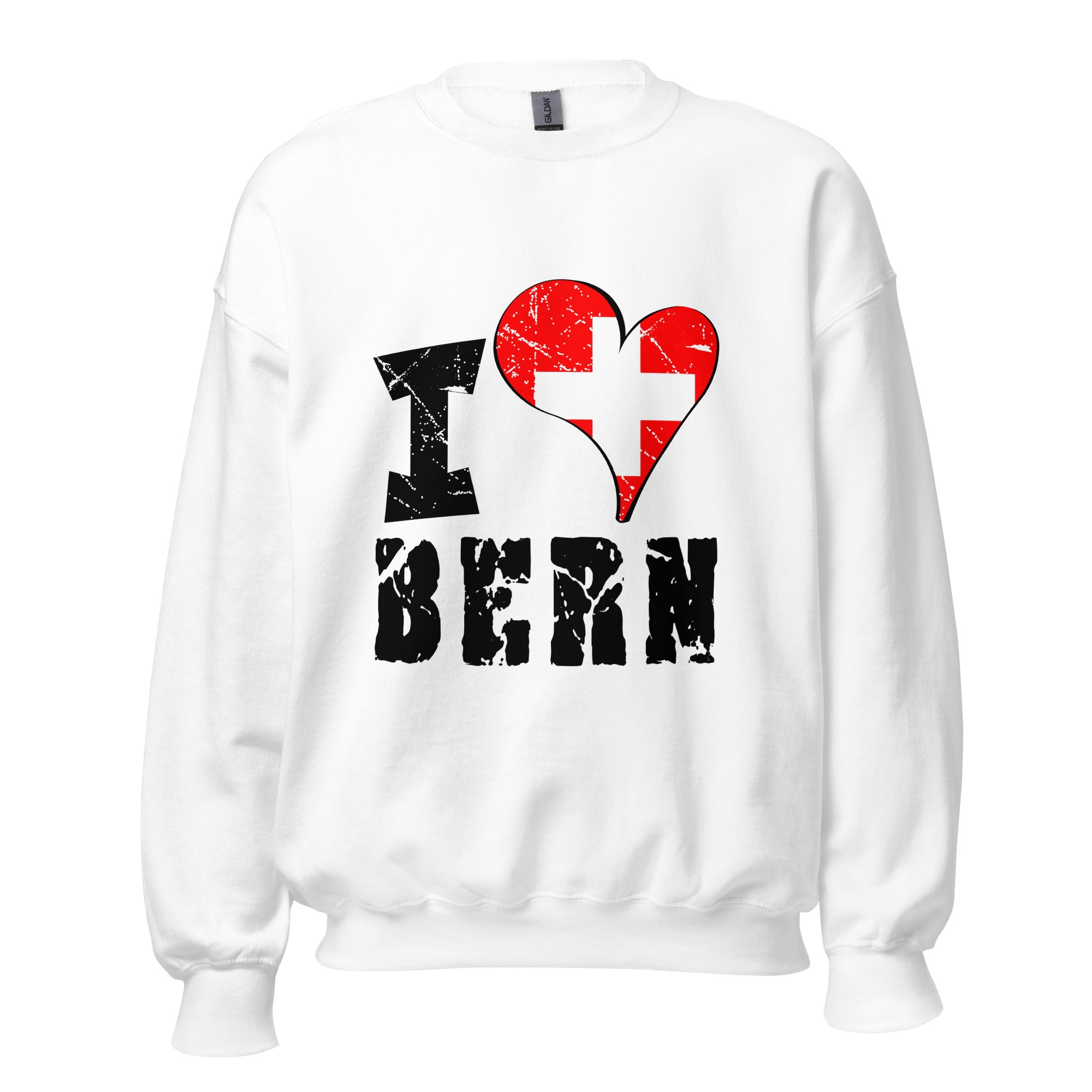 Unisex Sweatshirt - I Love Bern with scratchy flag