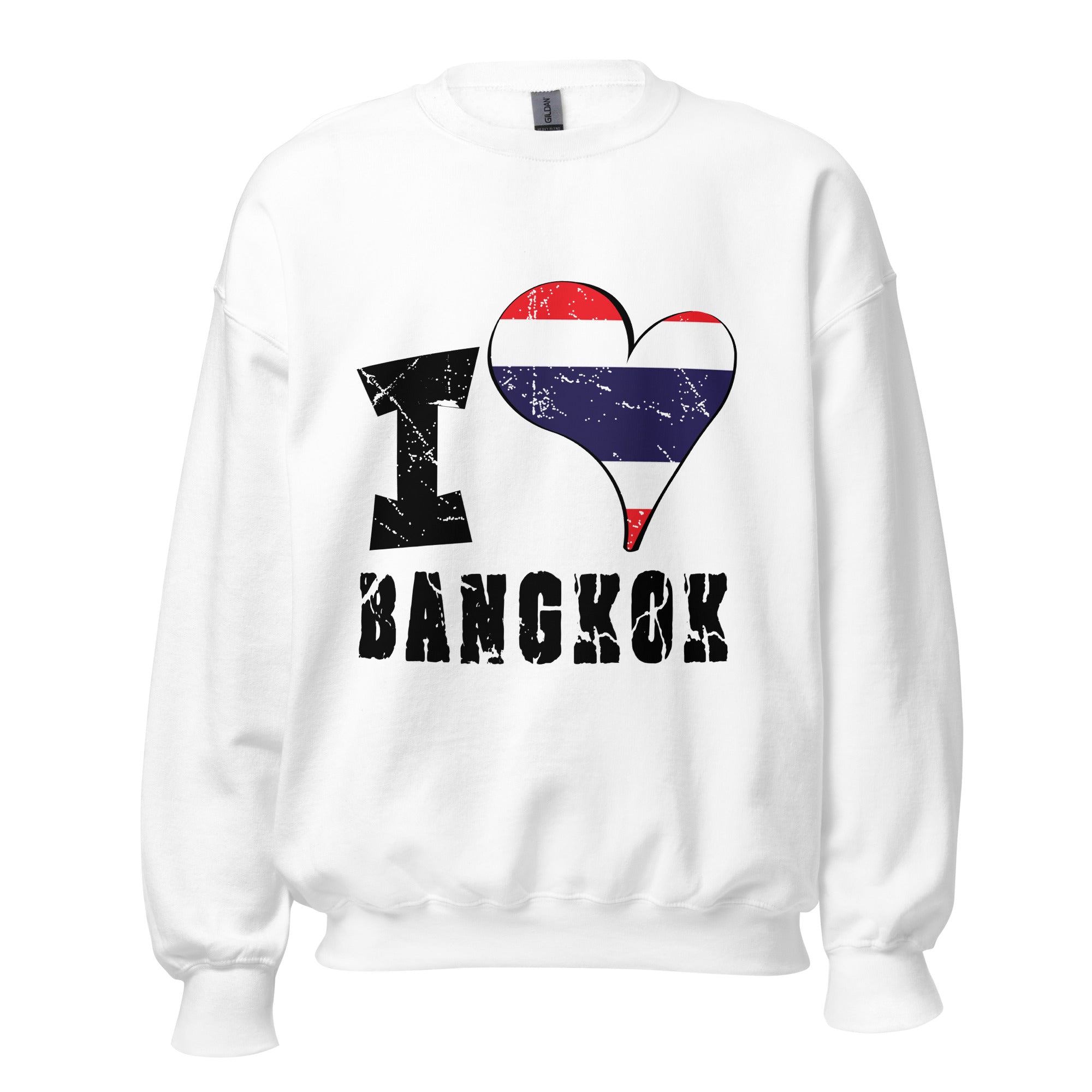 Unisex Sweatshirt - I Love Bangkok with scratchy flag