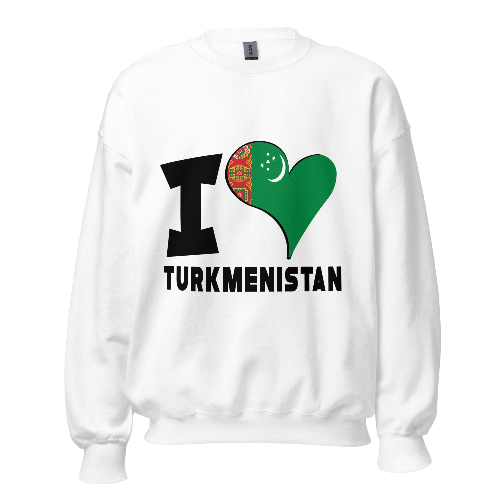 Unisex Sweatshirt - I Love Turkmenistan Flag