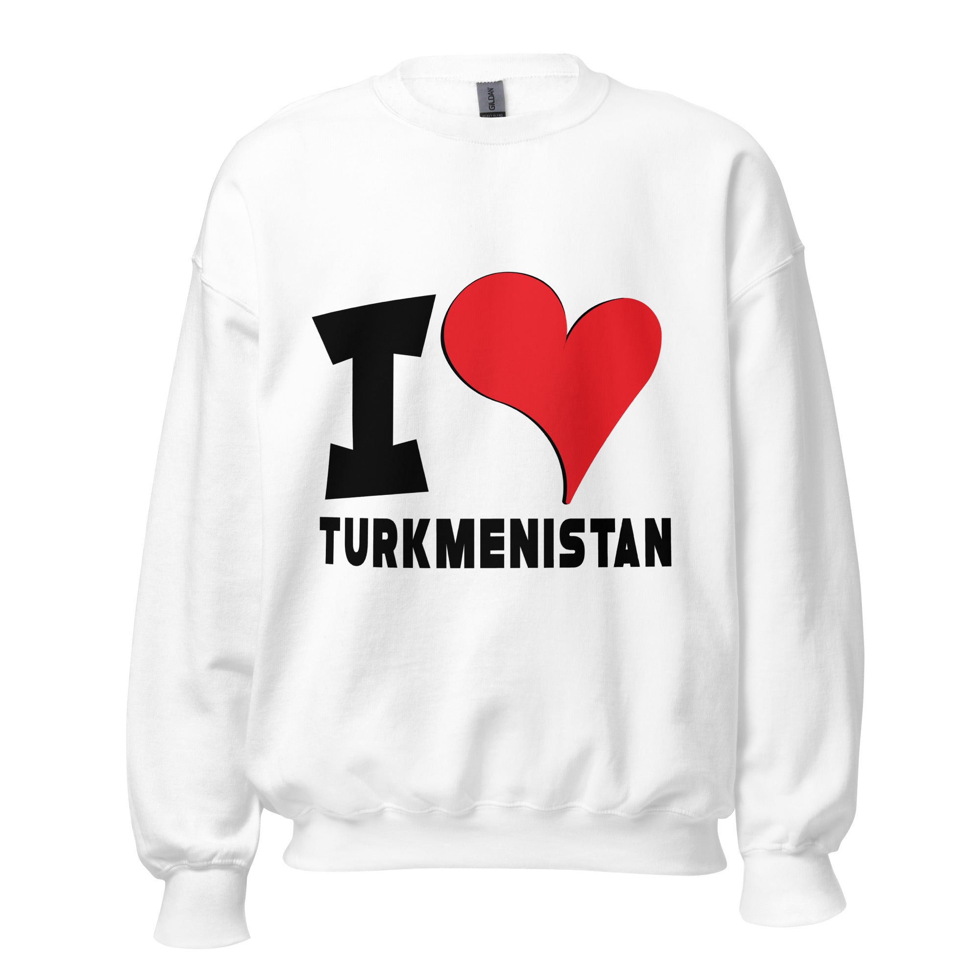 Unisex Sweatshirt - I Love Turkmenistan Red