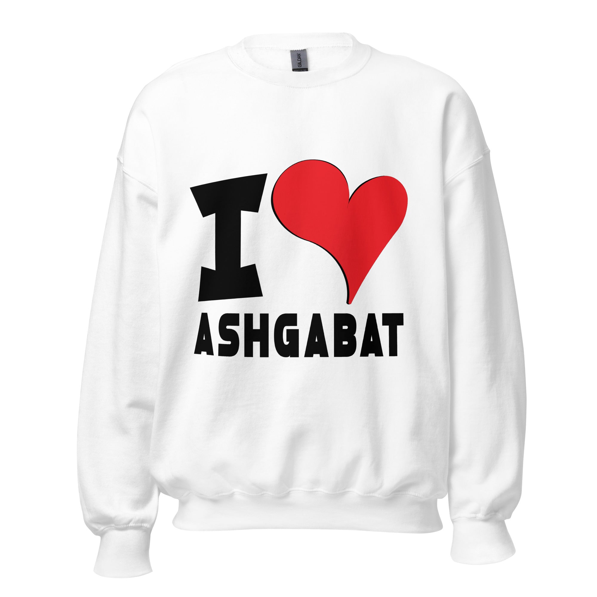 Unisex Sweatshirt - I Love Ashgabat Red