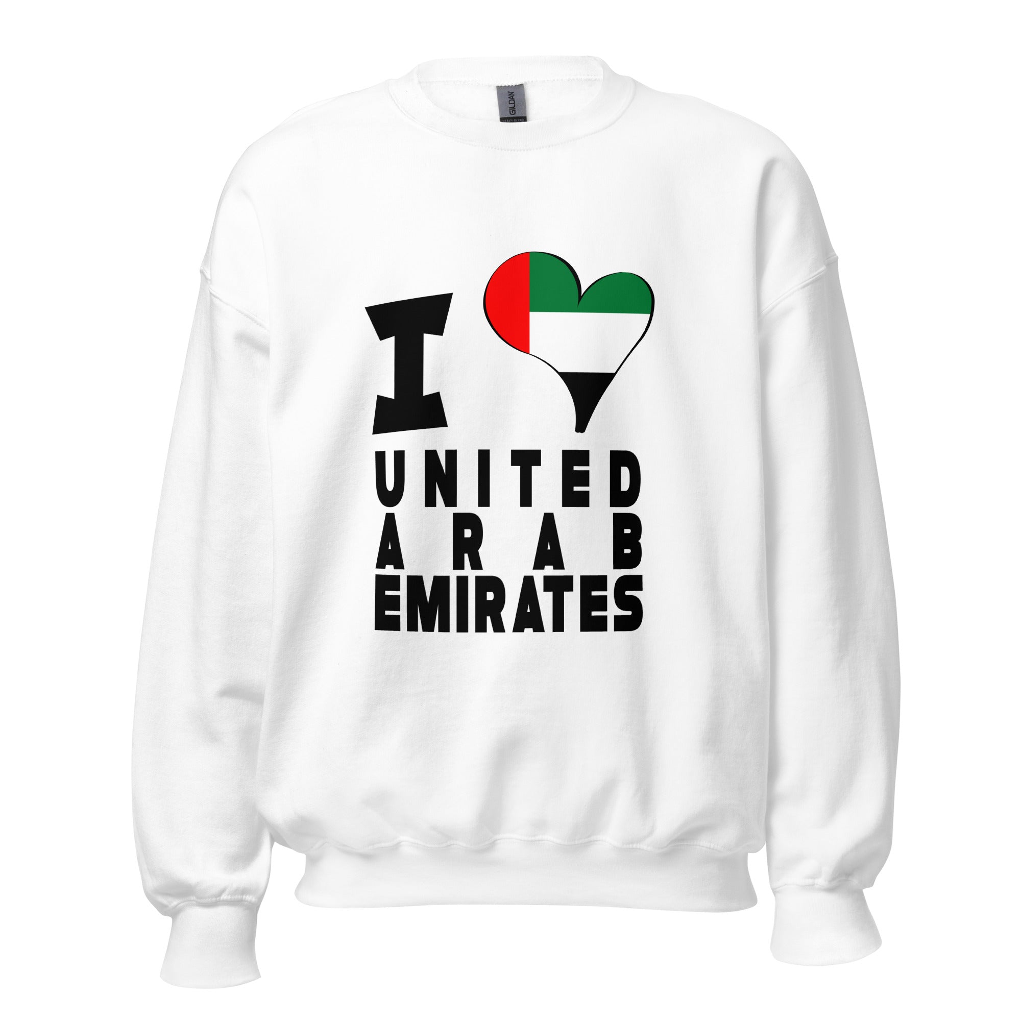 Unisex Sweatshirt - I Love United Arab Emirates Flag