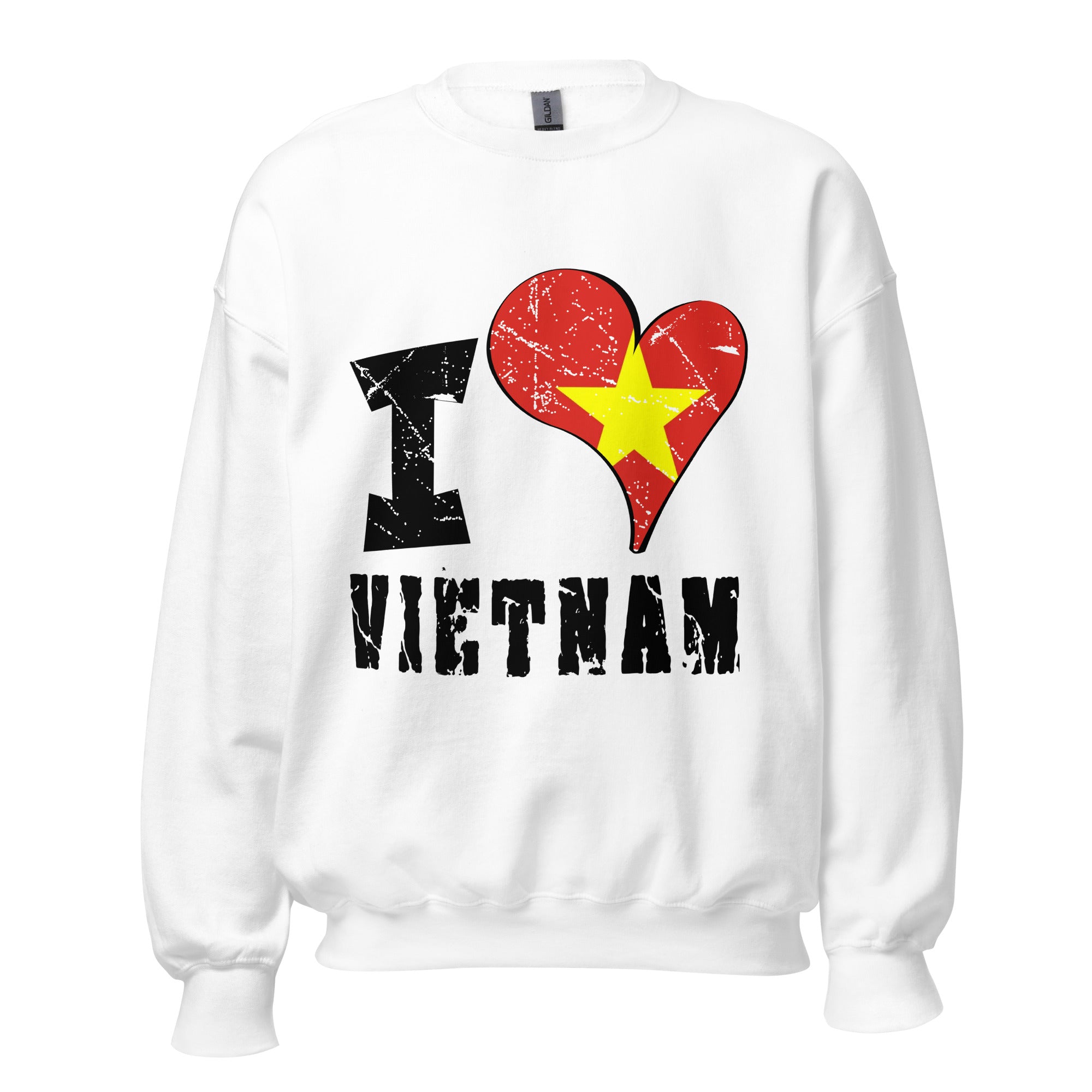 Unisex Sweatshirt - I Love Vietnam with scratchy flag