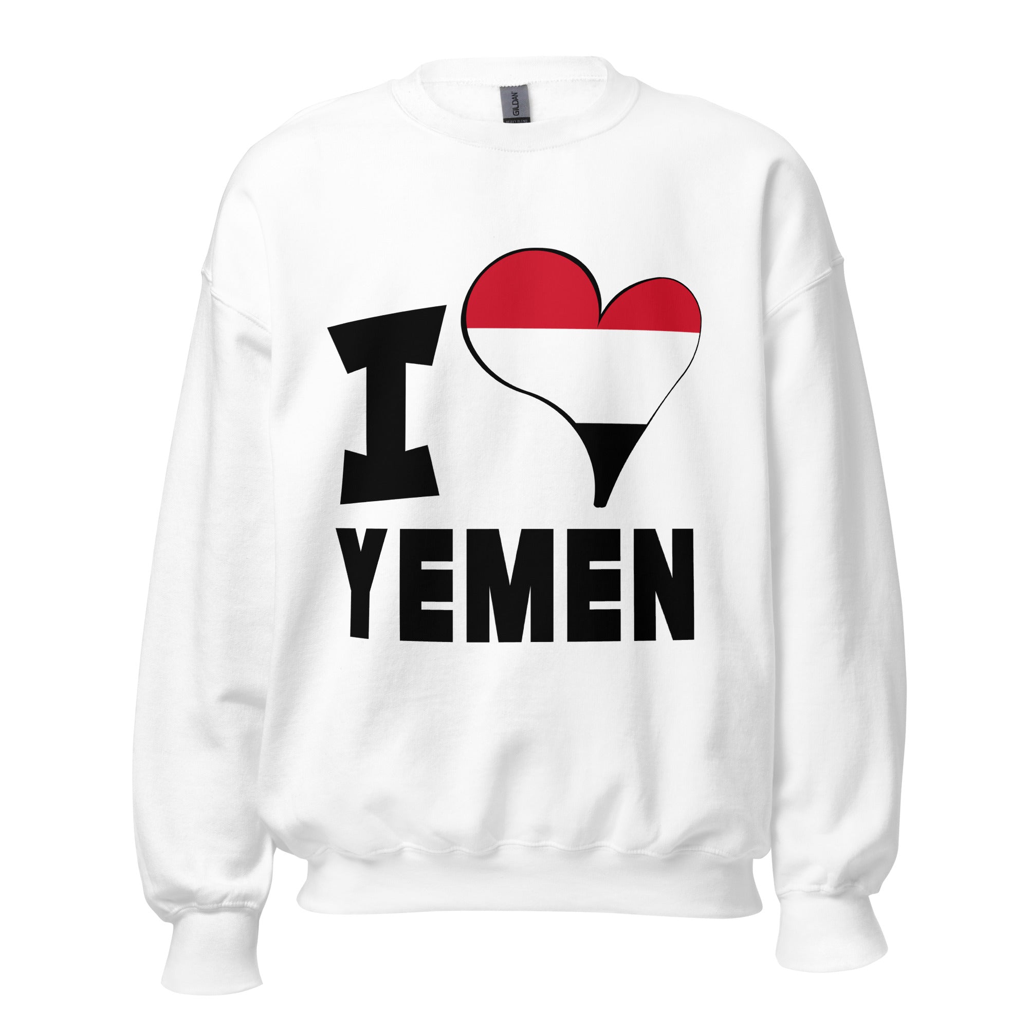 Unisex Sweatshirt - I Love Yemen Flag