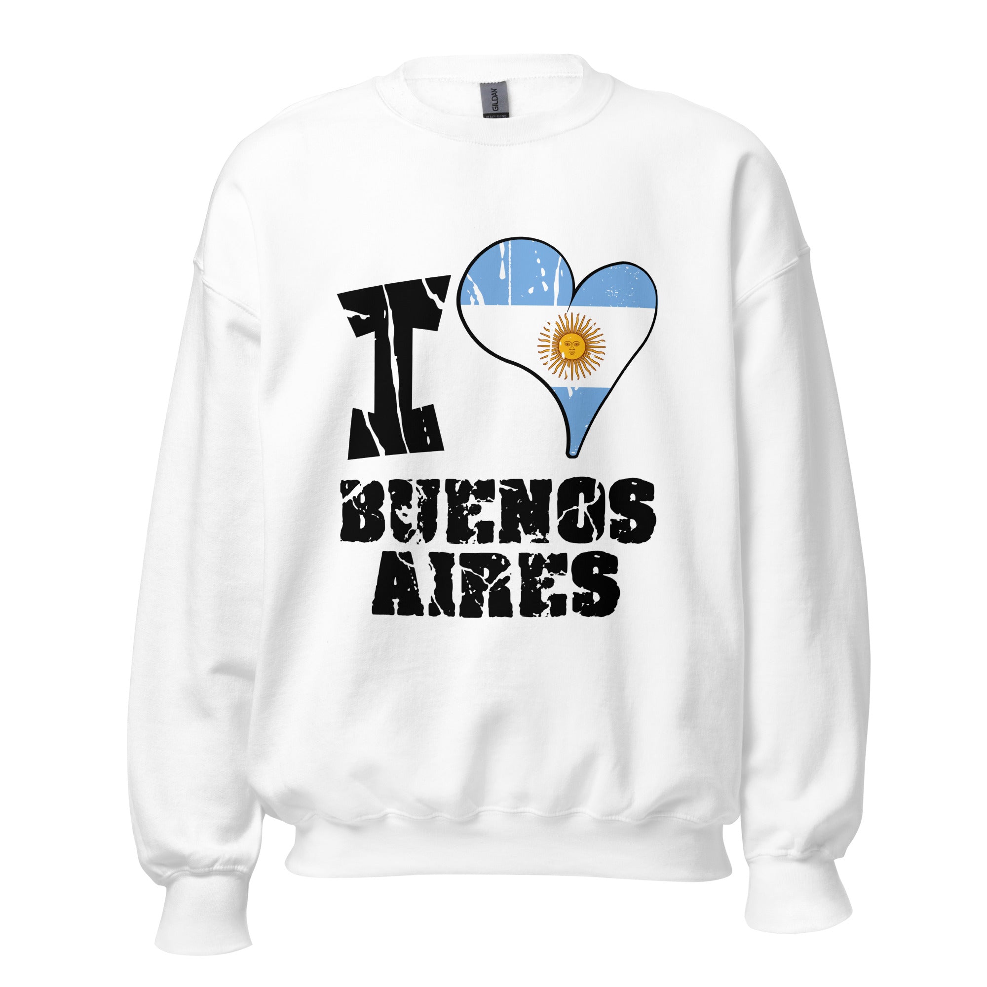 Unisex Sweatshirt - I Love Buenos Aires with scratchy flag