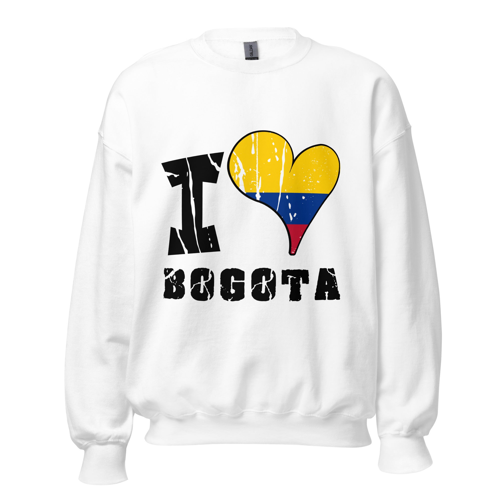 Unisex Sweatshirt - I Love Bogotá with scratchy flag