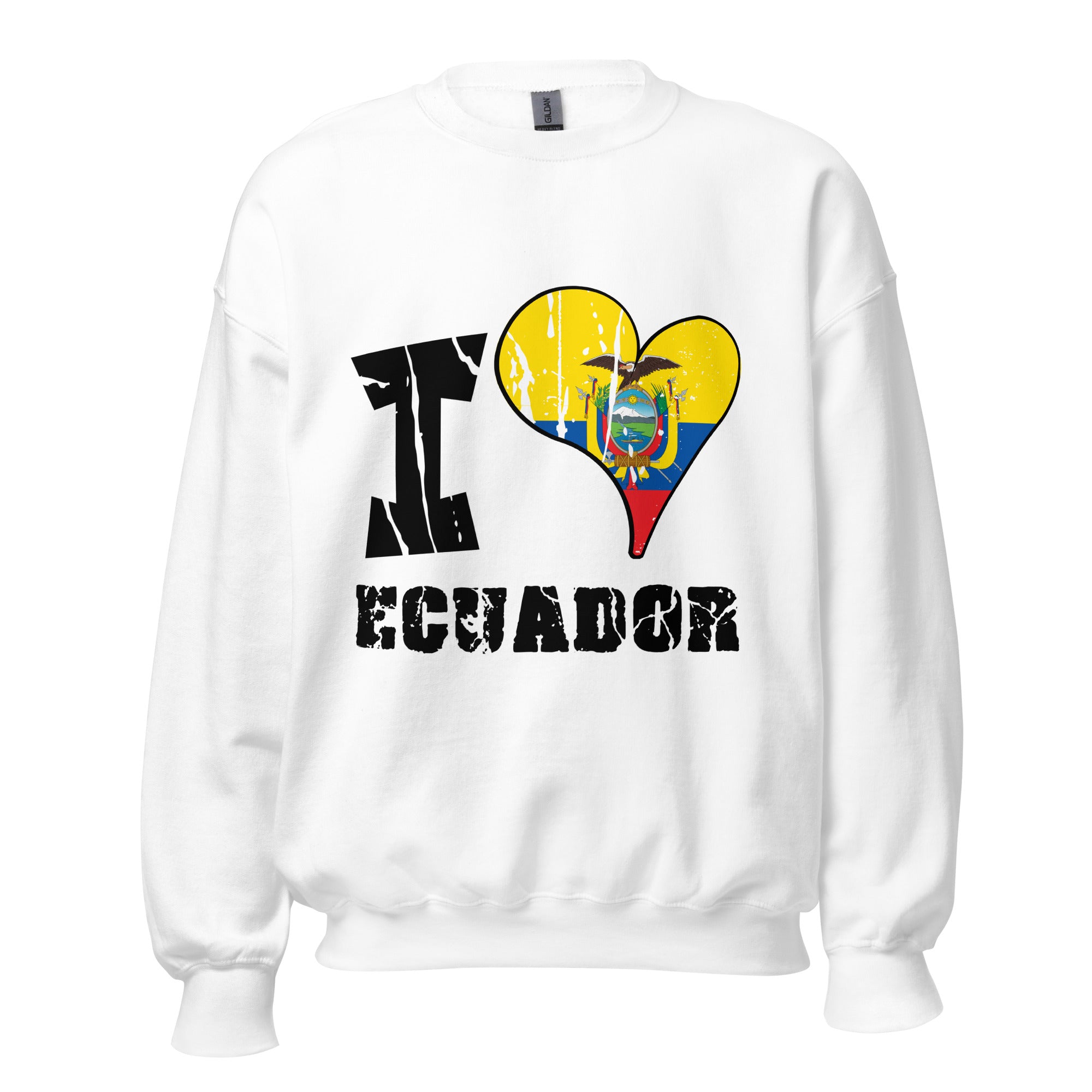 Unisex Sweatshirt - I Love Ecuador with scratchy flag