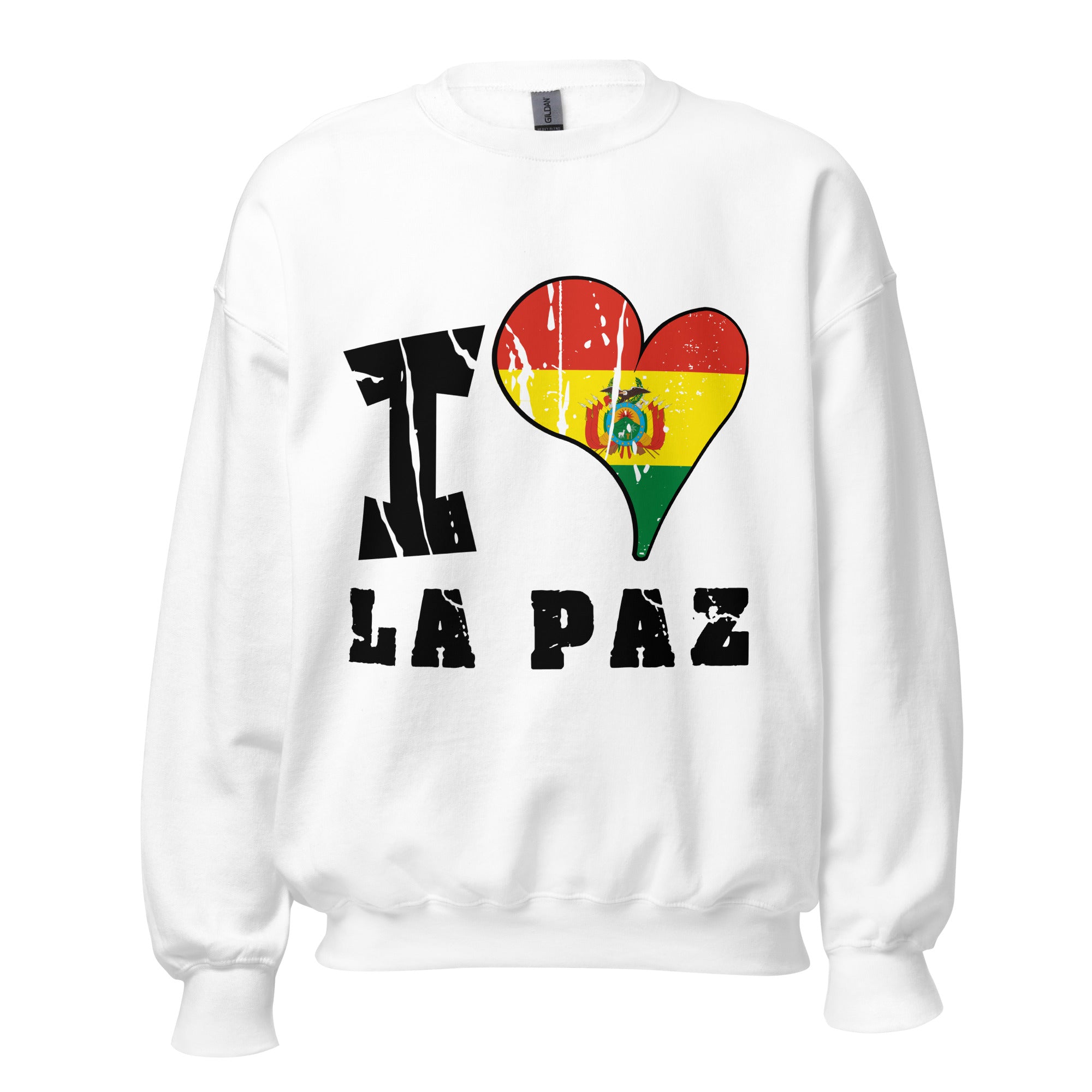 Unisex Sweatshirt - I Love La Paz with scratchy flag