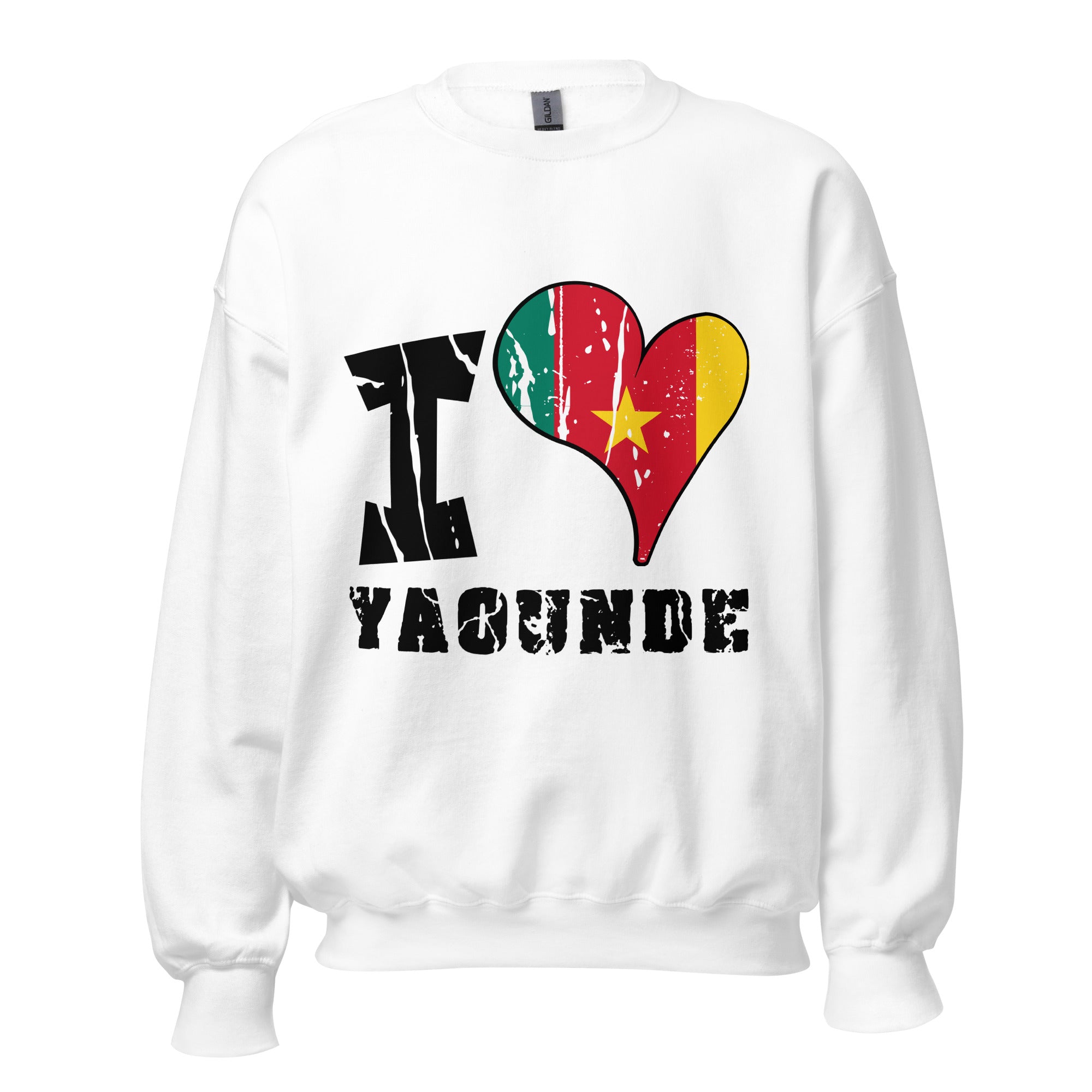 Unisex Sweatshirt - I Love Yaoundé with scratchy flag