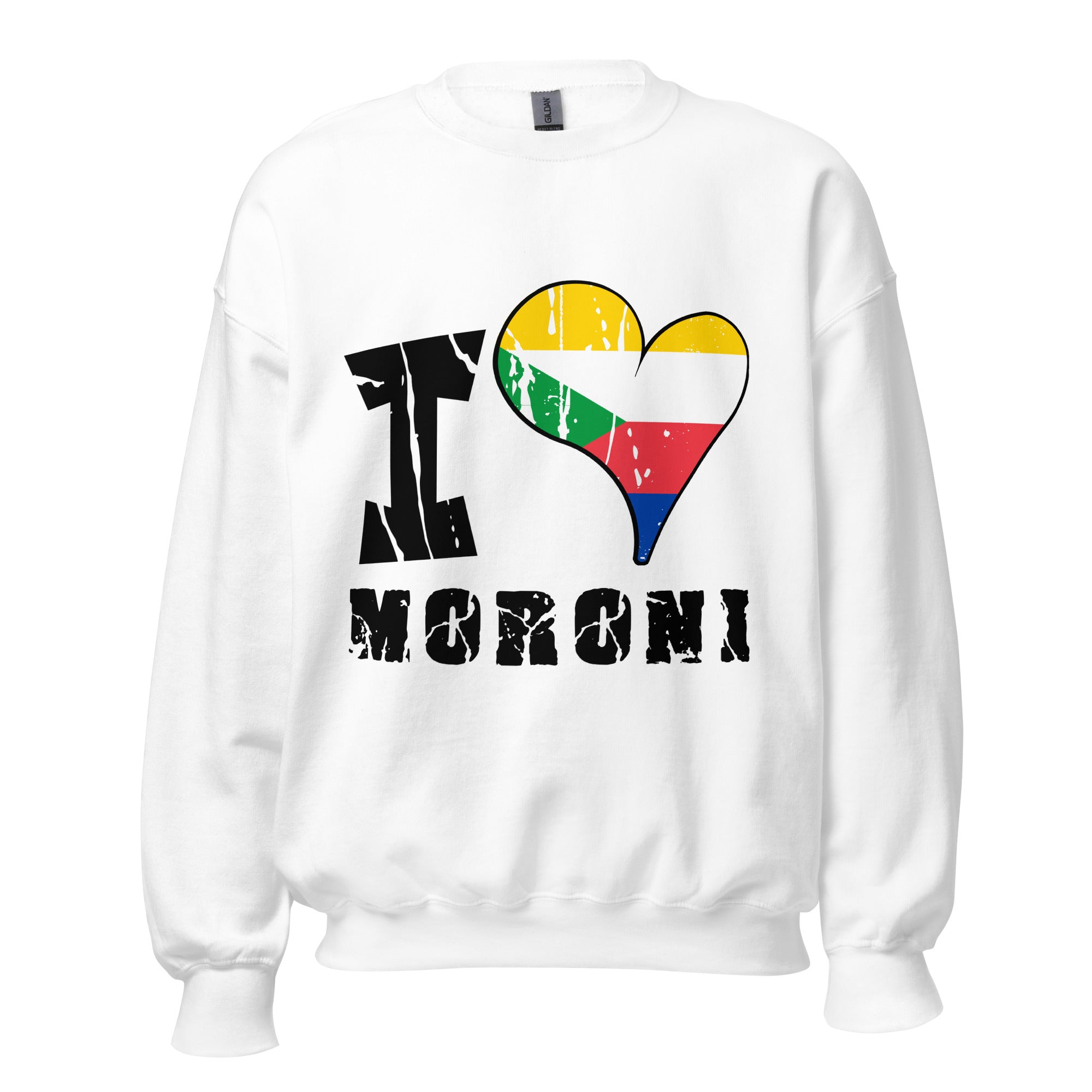 Unisex Sweatshirt - I Love Moroni with scratchy flag