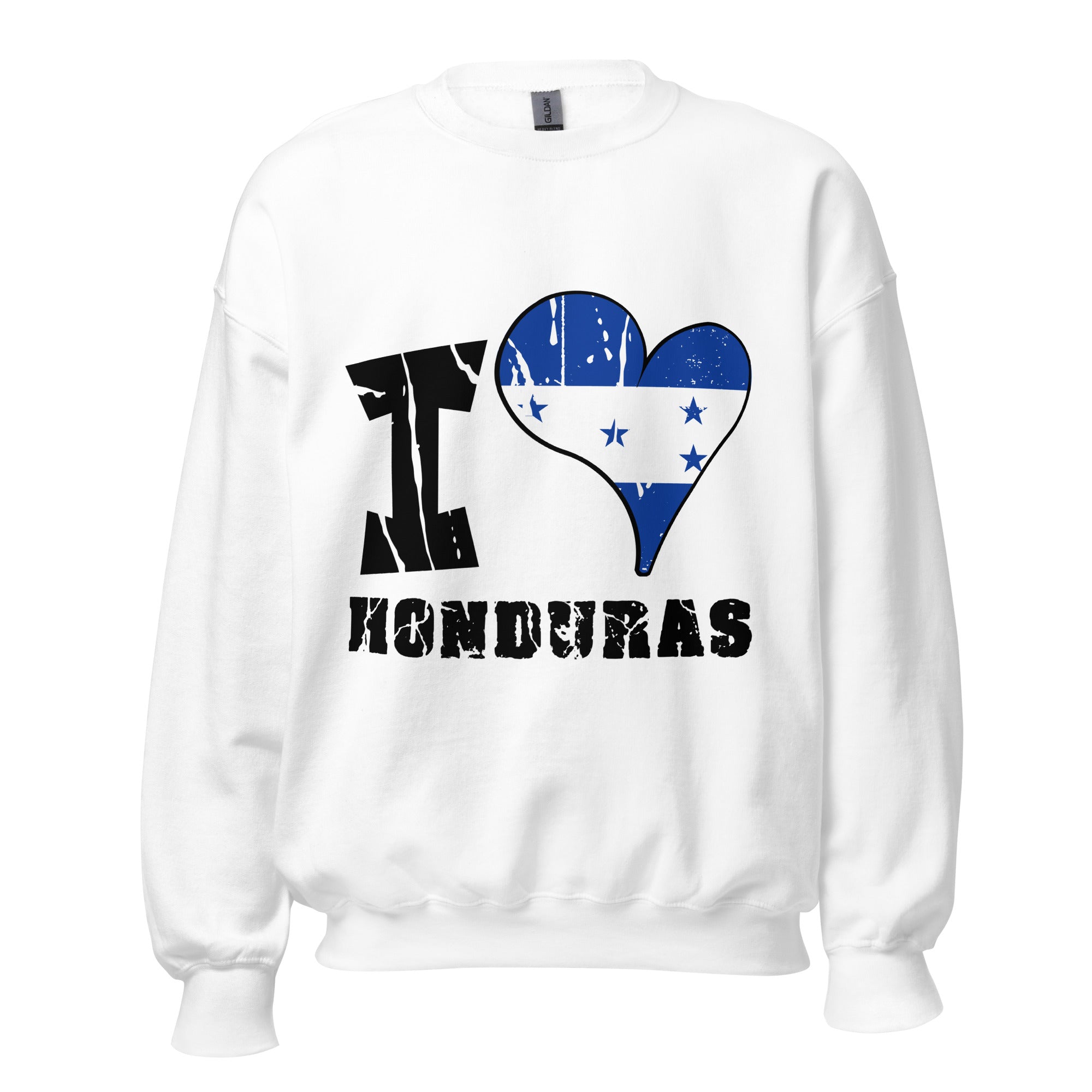 Unisex Sweatshirt - I Love Honduras with scratchy flag