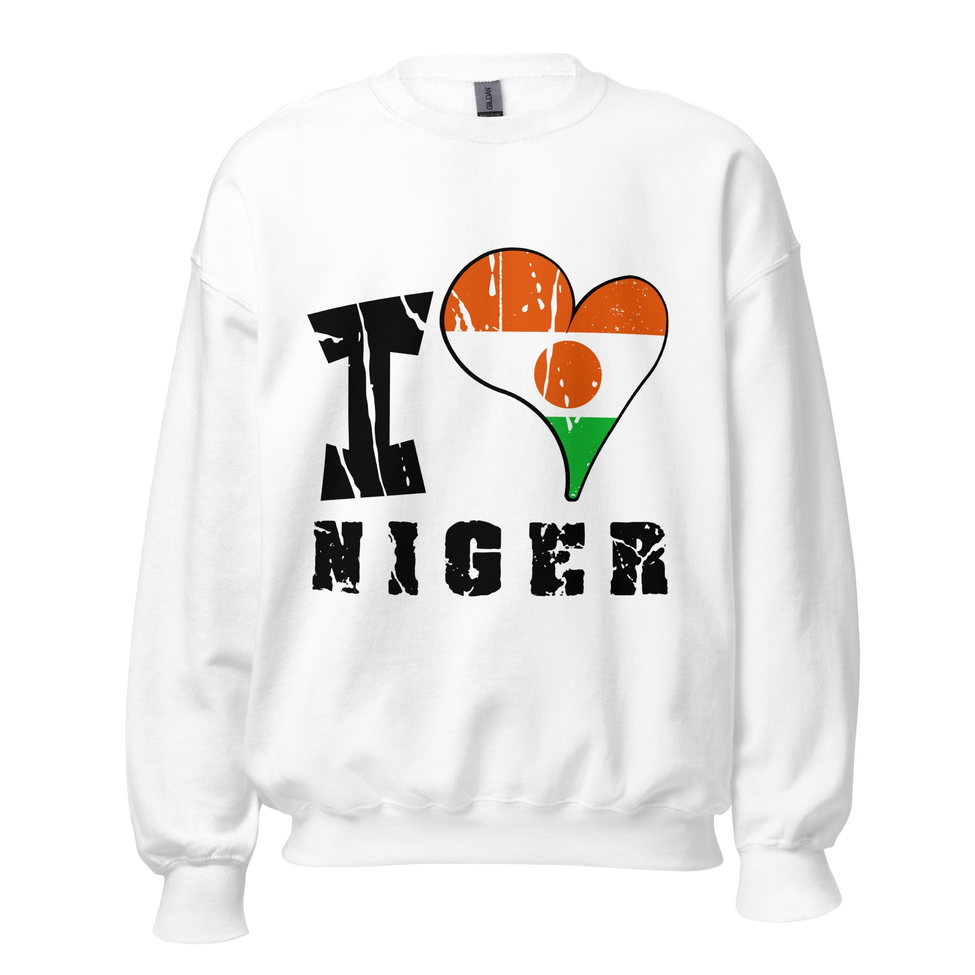 Unisex Sweatshirt - I Love Niger with scratchy flag