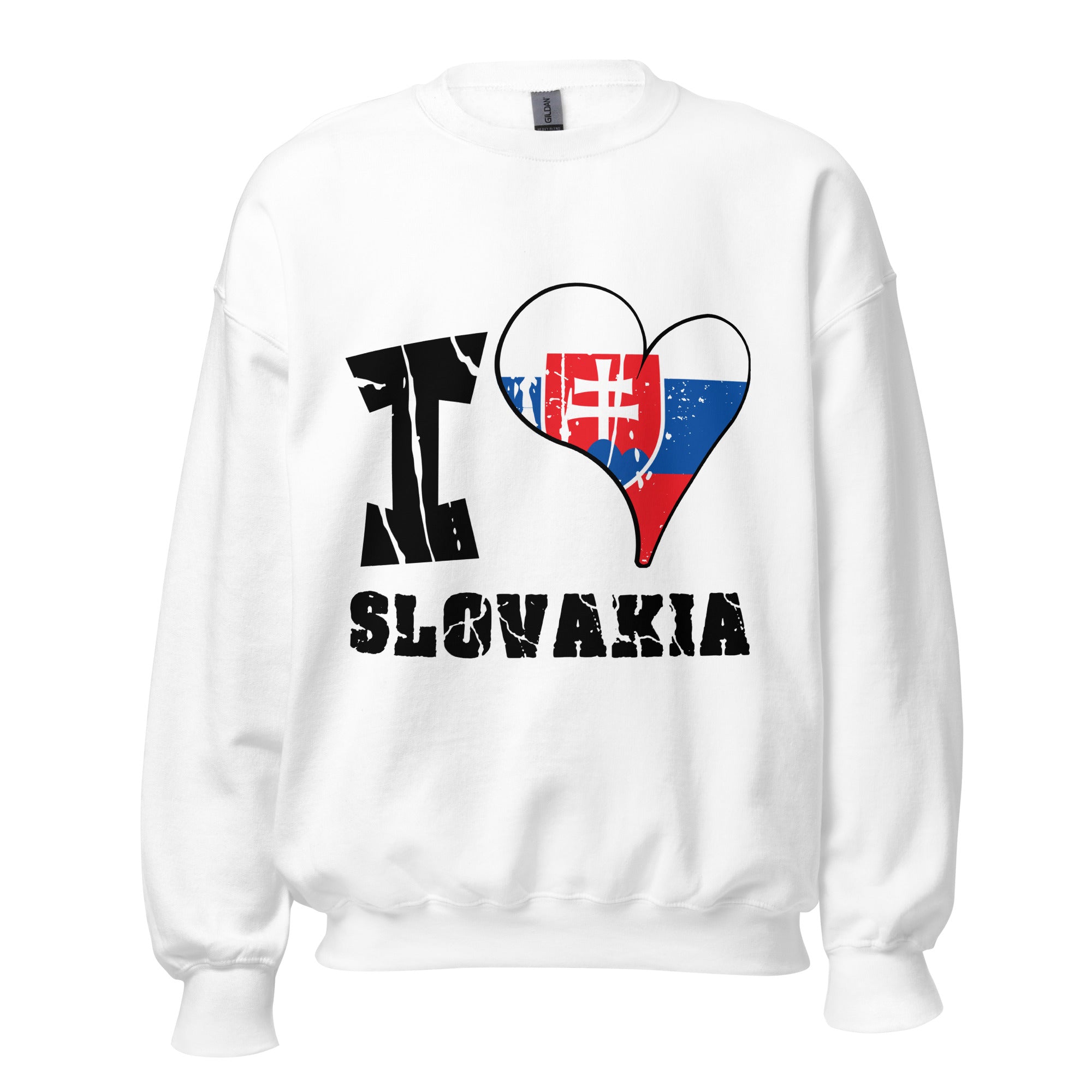 Unisex Sweatshirt - I Love Slovakia with scratchy flag