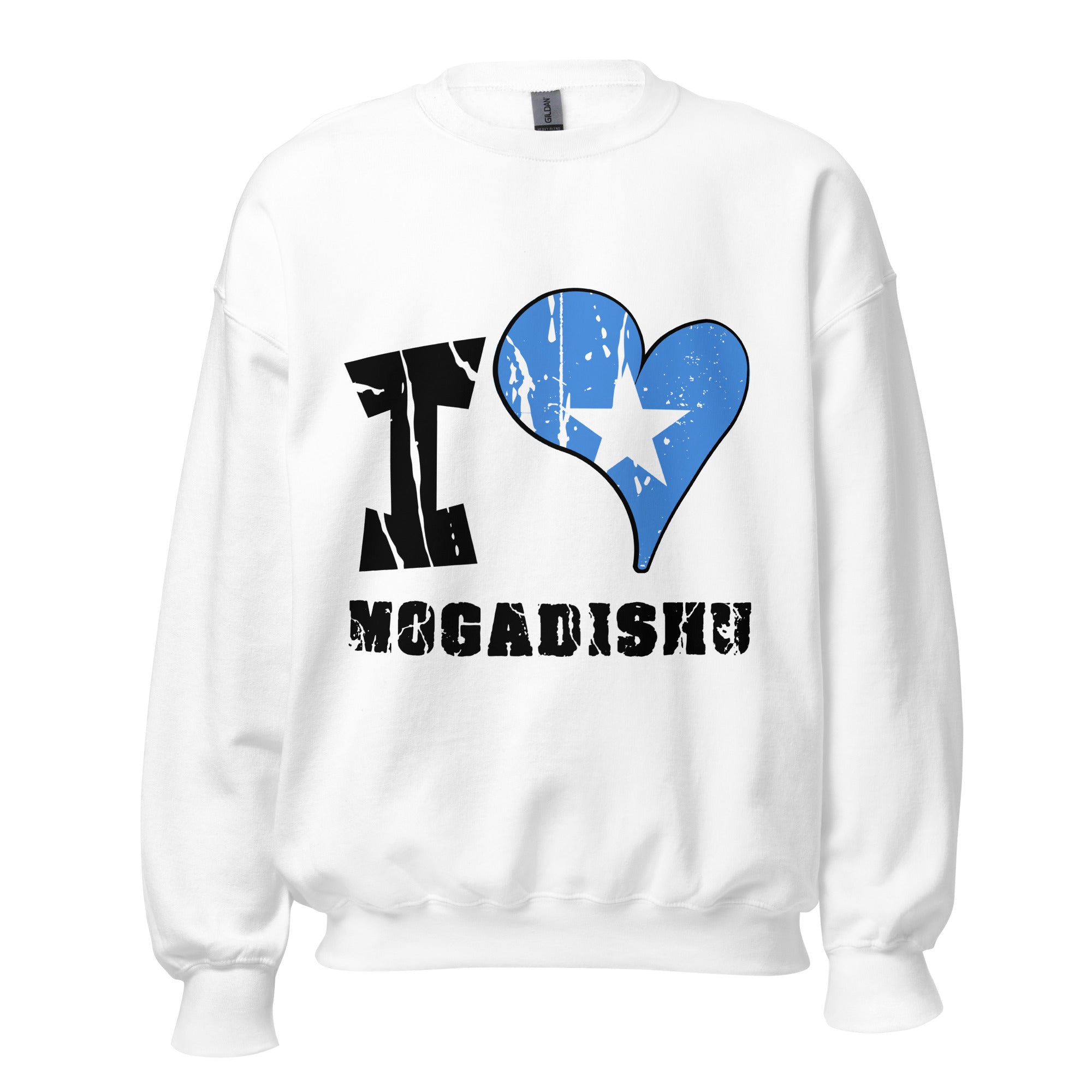 Unisex Sweatshirt - I Love Mogadishu with scratchy flag