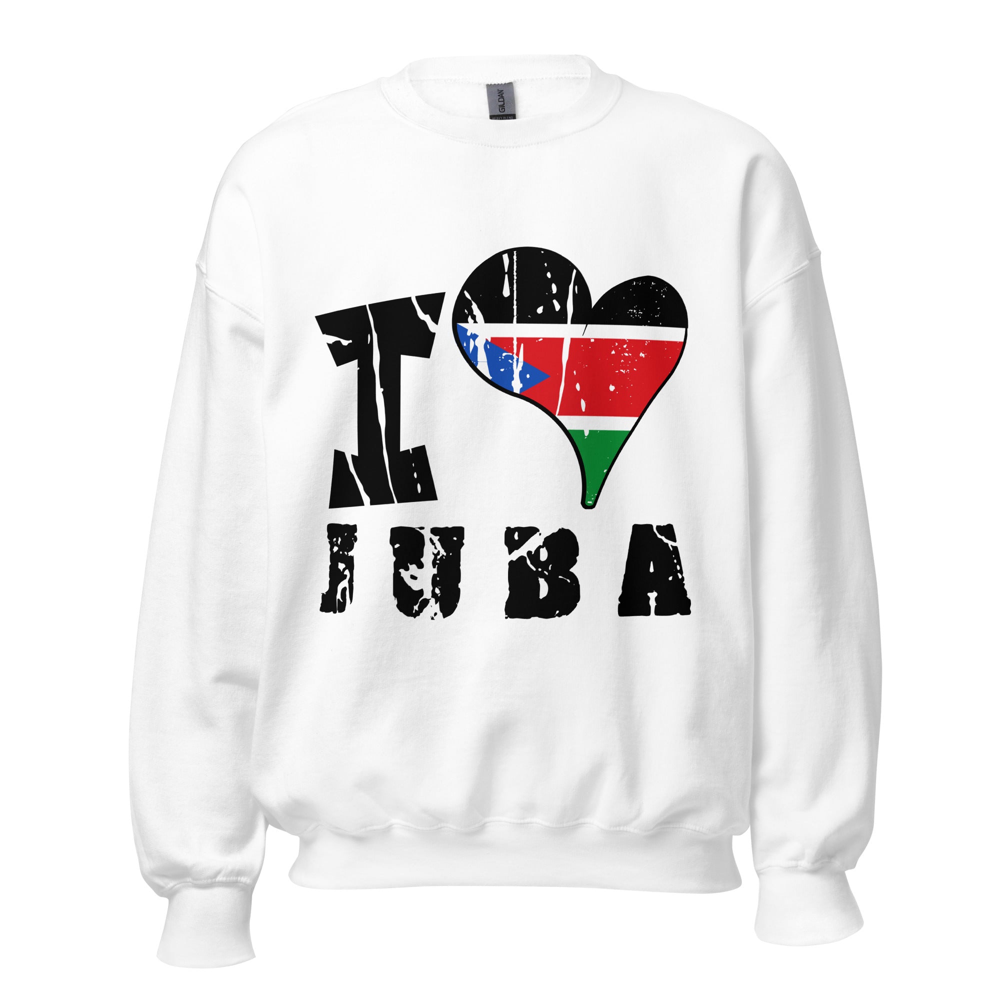 Unisex Sweatshirt - I Love Juba with scratchy flag