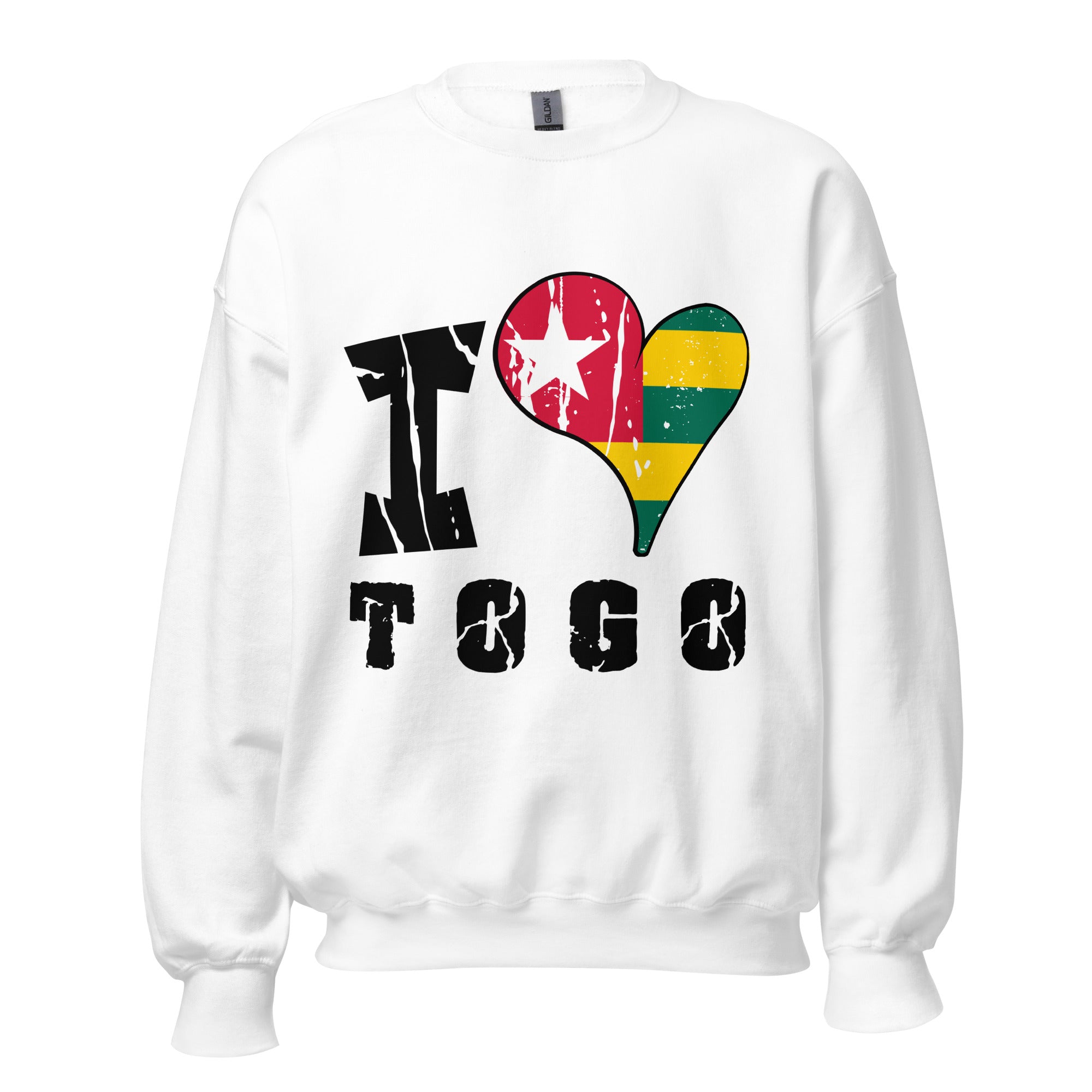 Unisex Sweatshirt - I Love Togo with scratchy flag