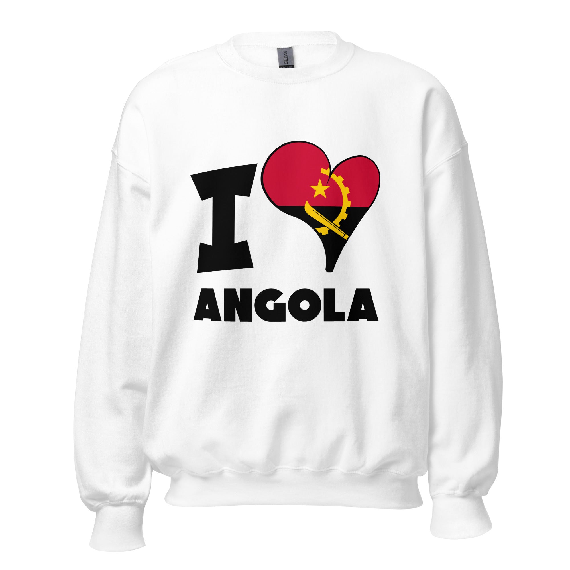 Unisex Sweatshirt - I Love Angola Flag