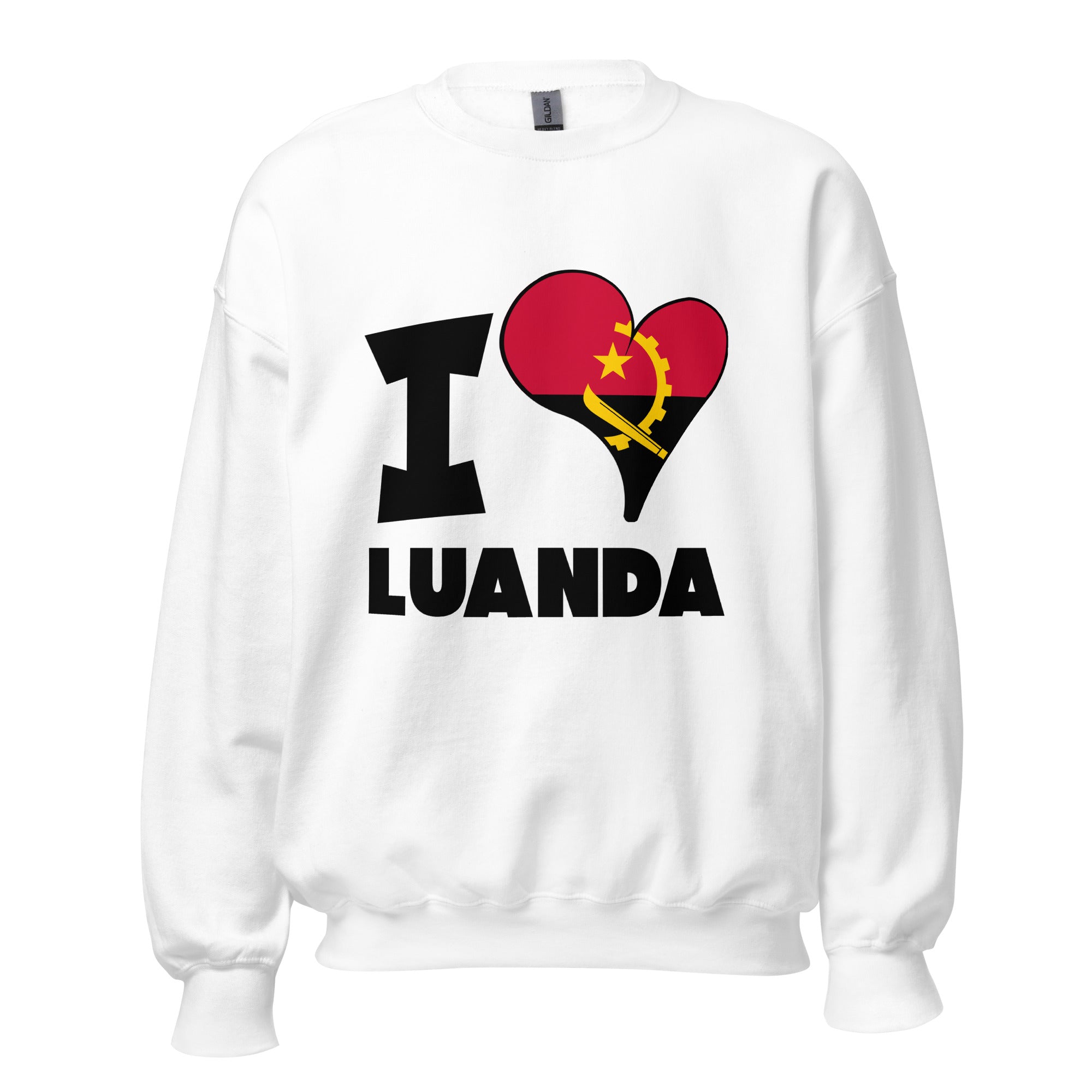 Unisex Sweatshirt - I Love Luanda Flag