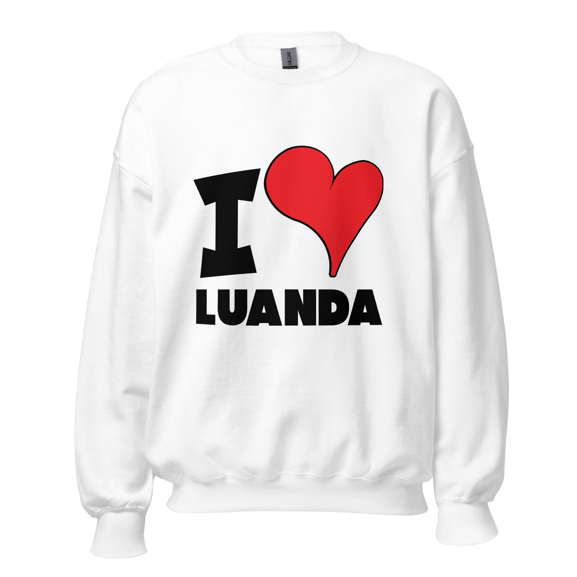 Unisex Sweatshirt - I Love Luanda Red