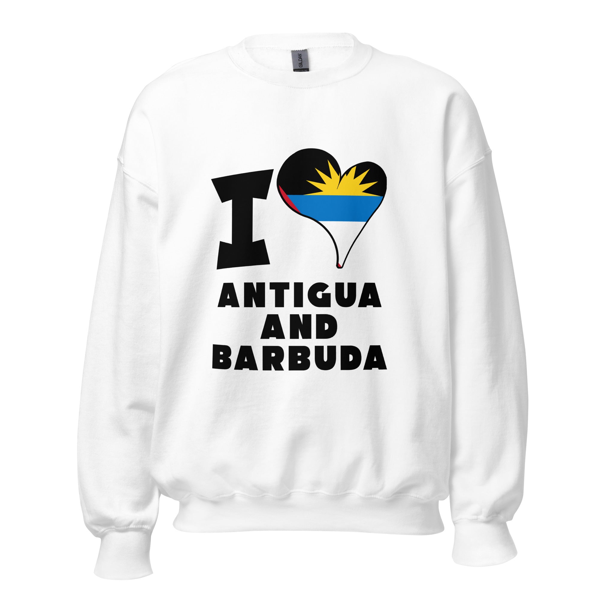 Unisex Sweatshirt - I Love Antigua and Barbuda Flag