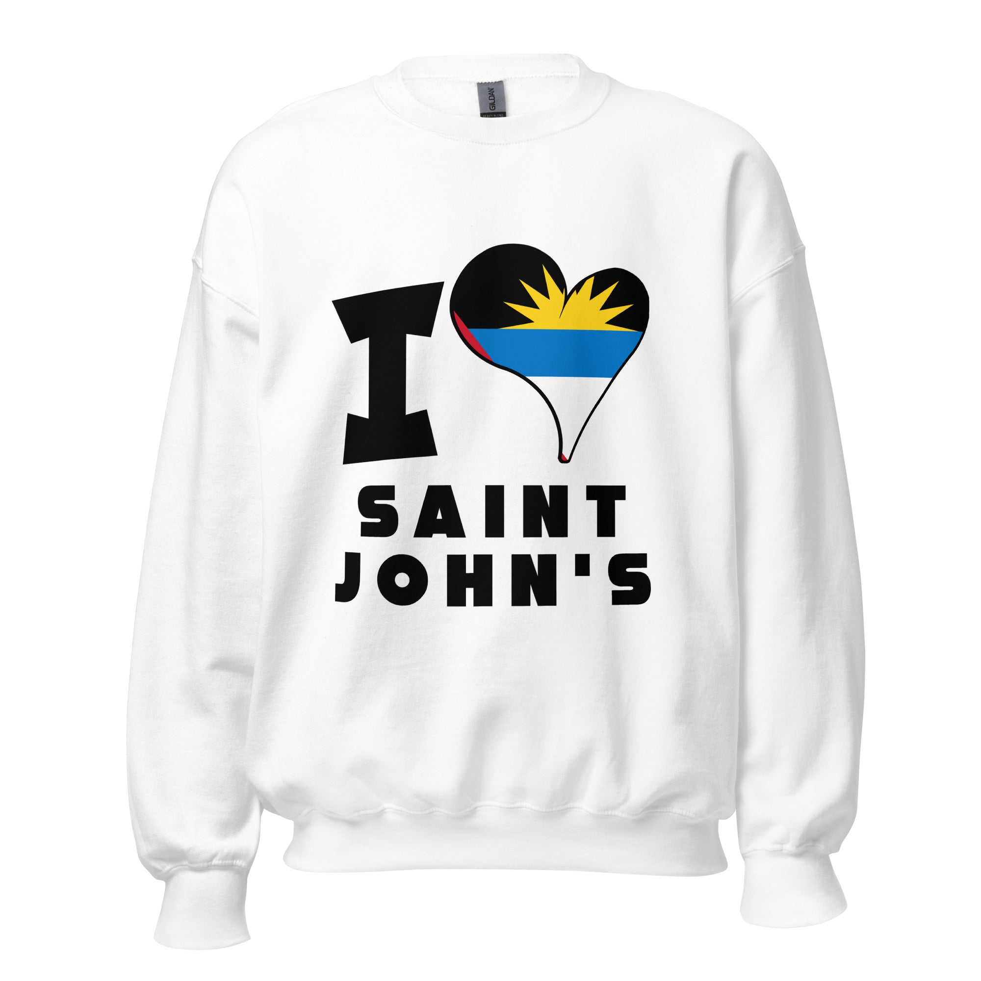 Unisex Sweatshirt - I Love Saint John's Flag