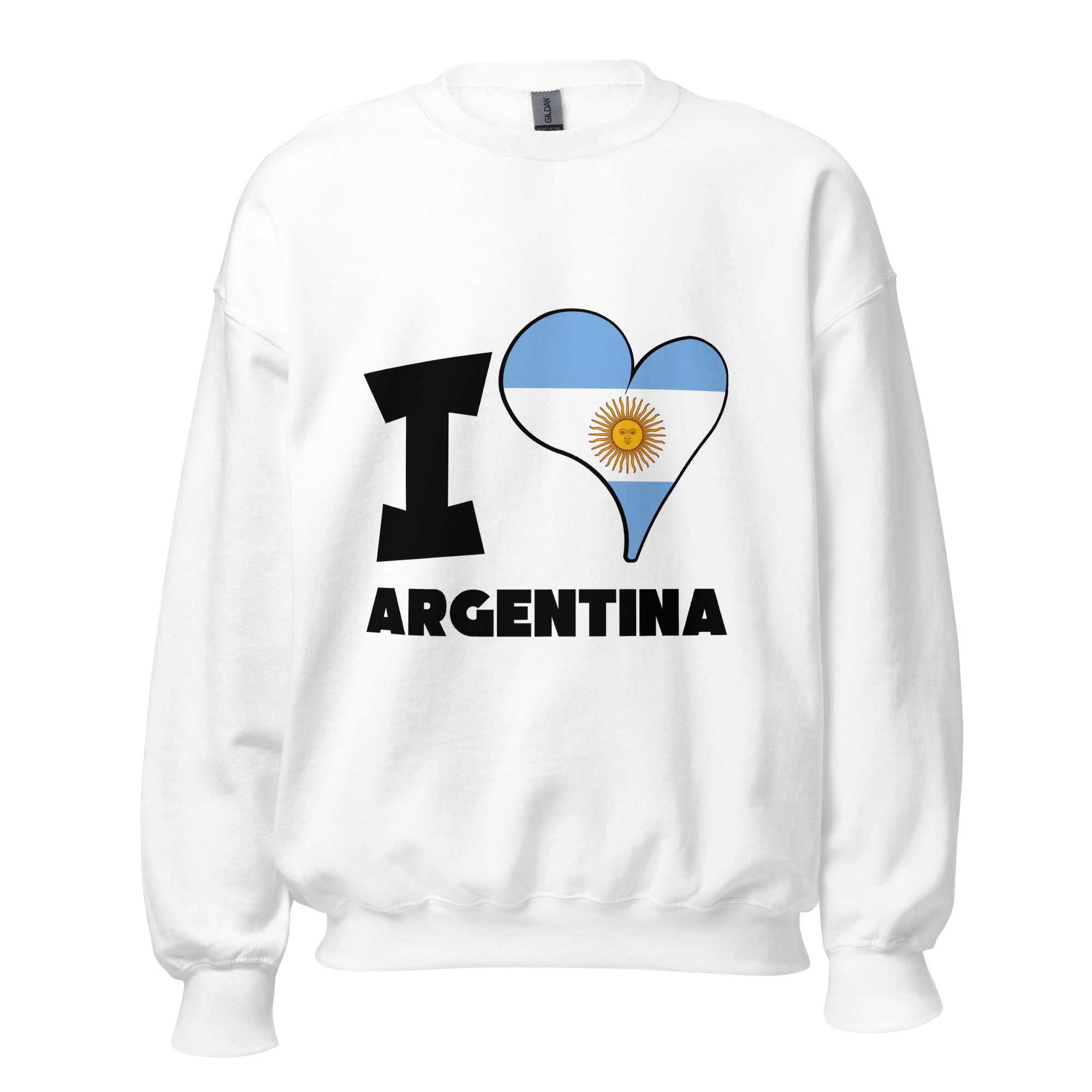 Unisex Sweatshirt - I Love Argentina Flag