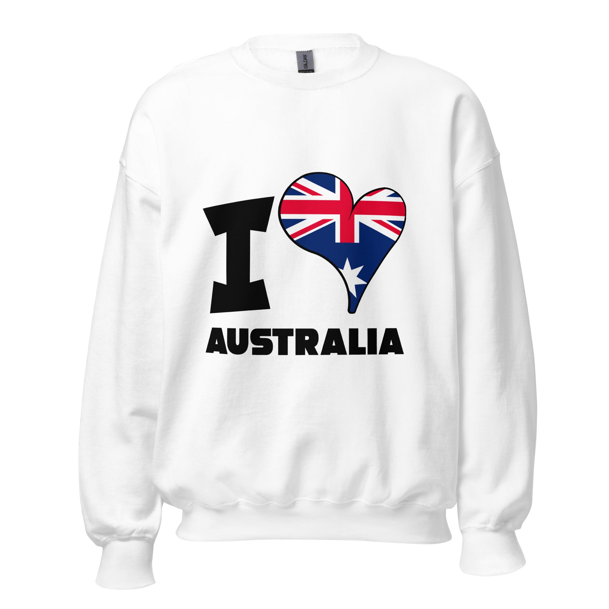 Unisex Sweatshirt - I Love Australia Flag