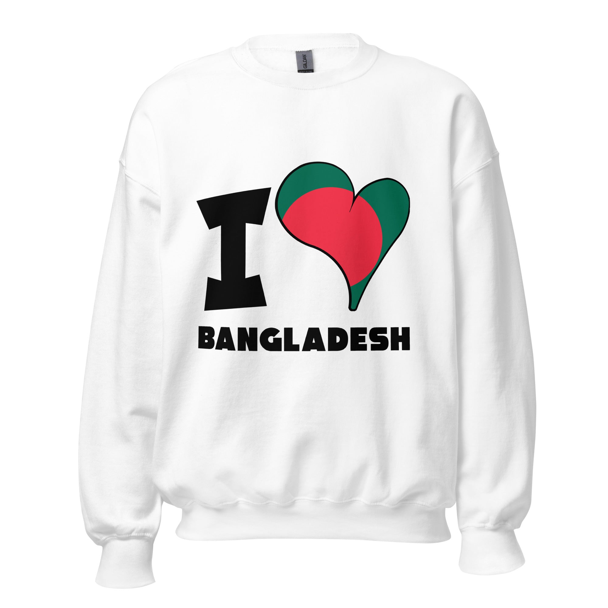 Unisex Sweatshirt - I Love Bangladesh Flag