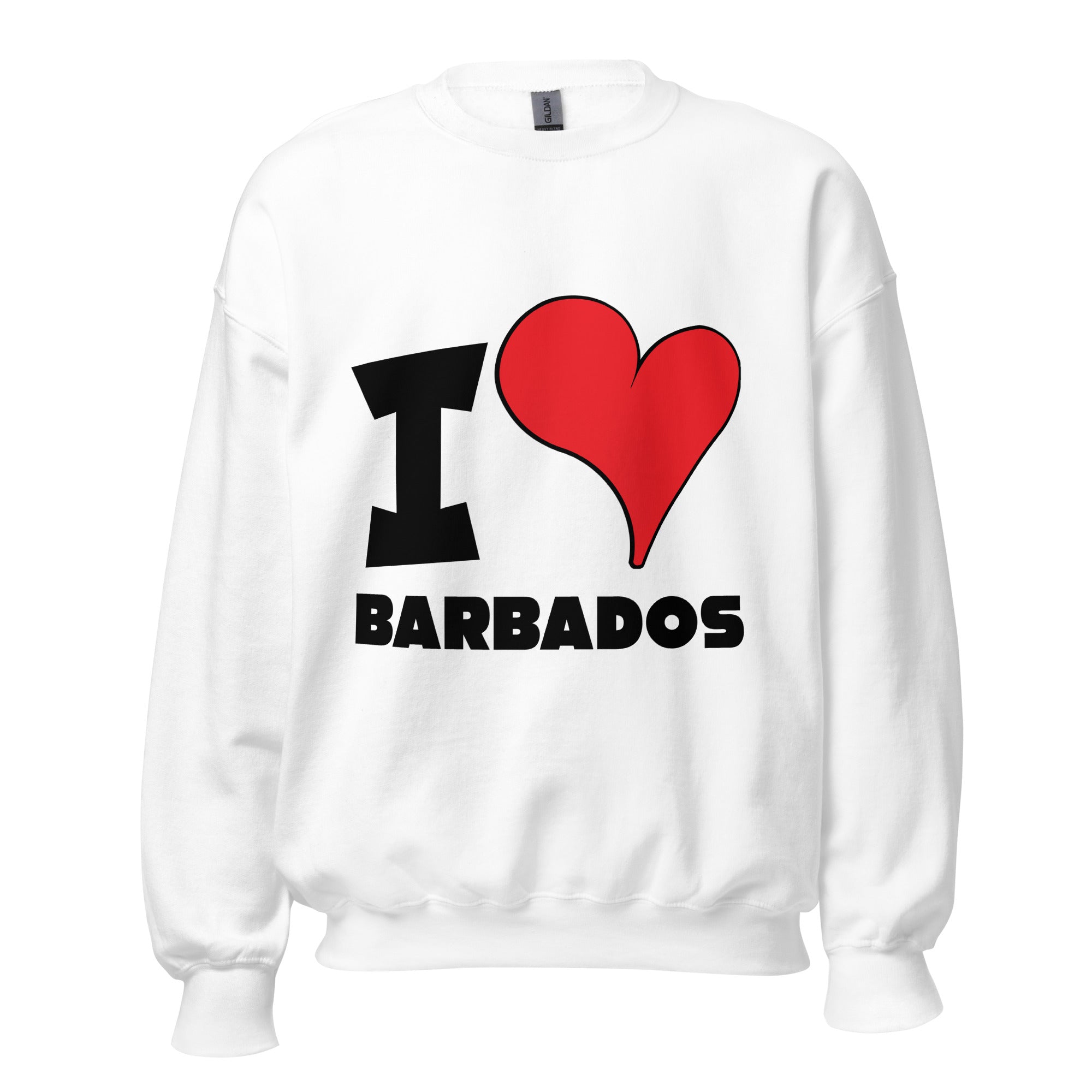 Unisex Sweatshirt - I Love Barbados Red