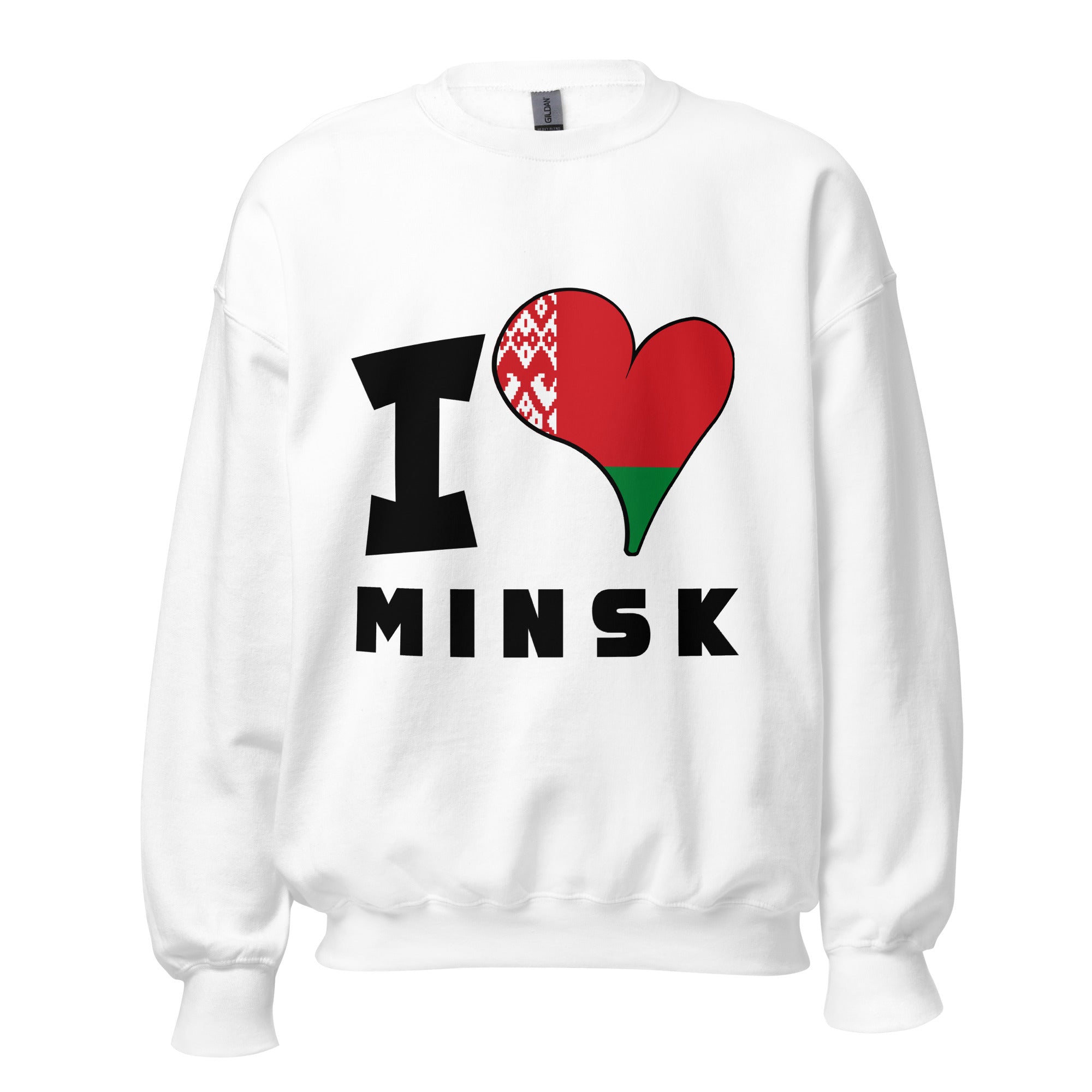 Unisex Sweatshirt - I Love Minsk Flag