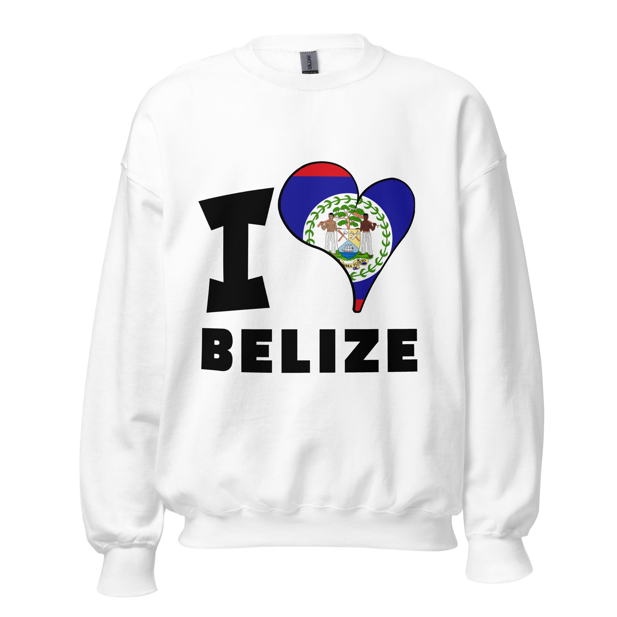 Unisex Sweatshirt - I Love Belize Flag