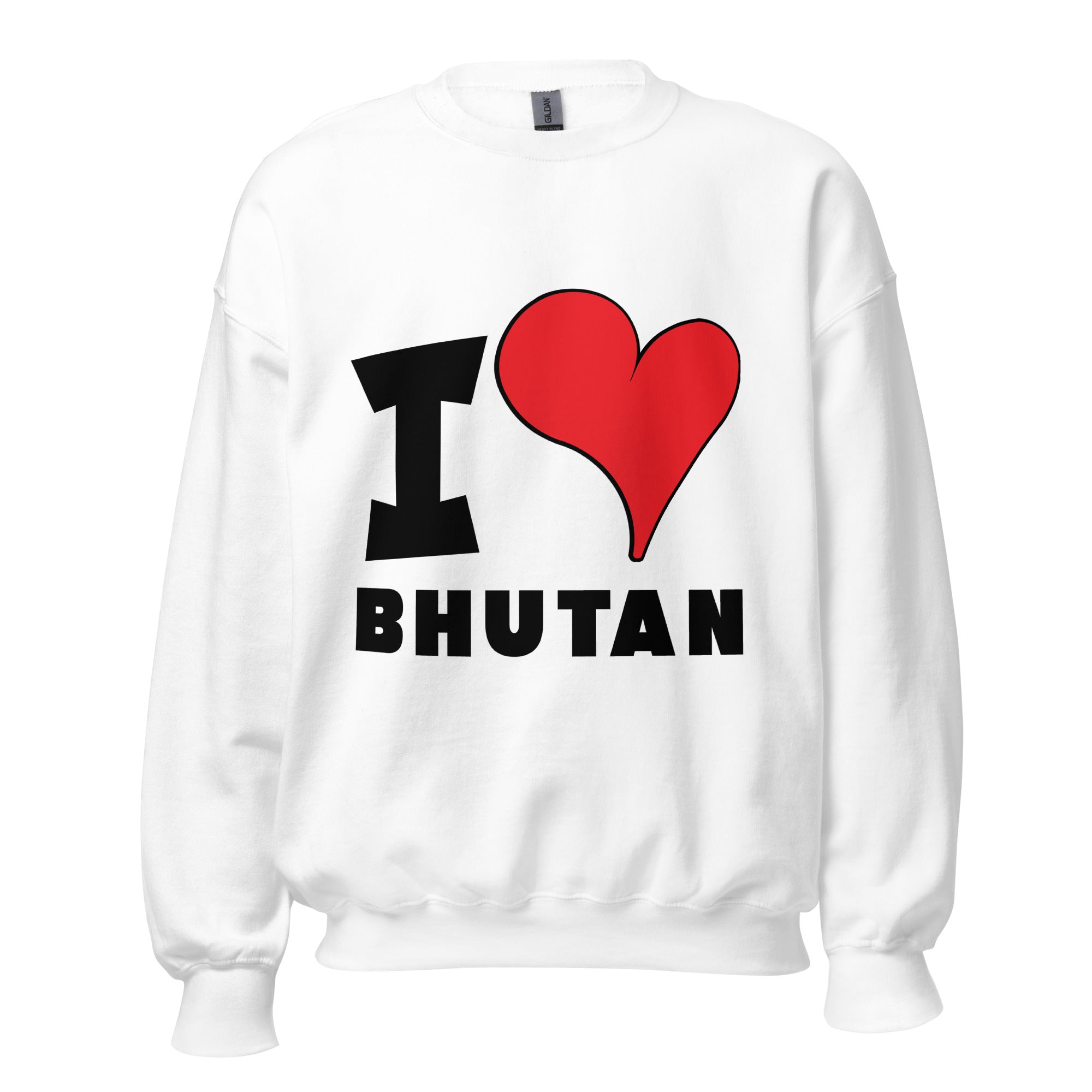 Unisex Sweatshirt - I Love Bhutan Red