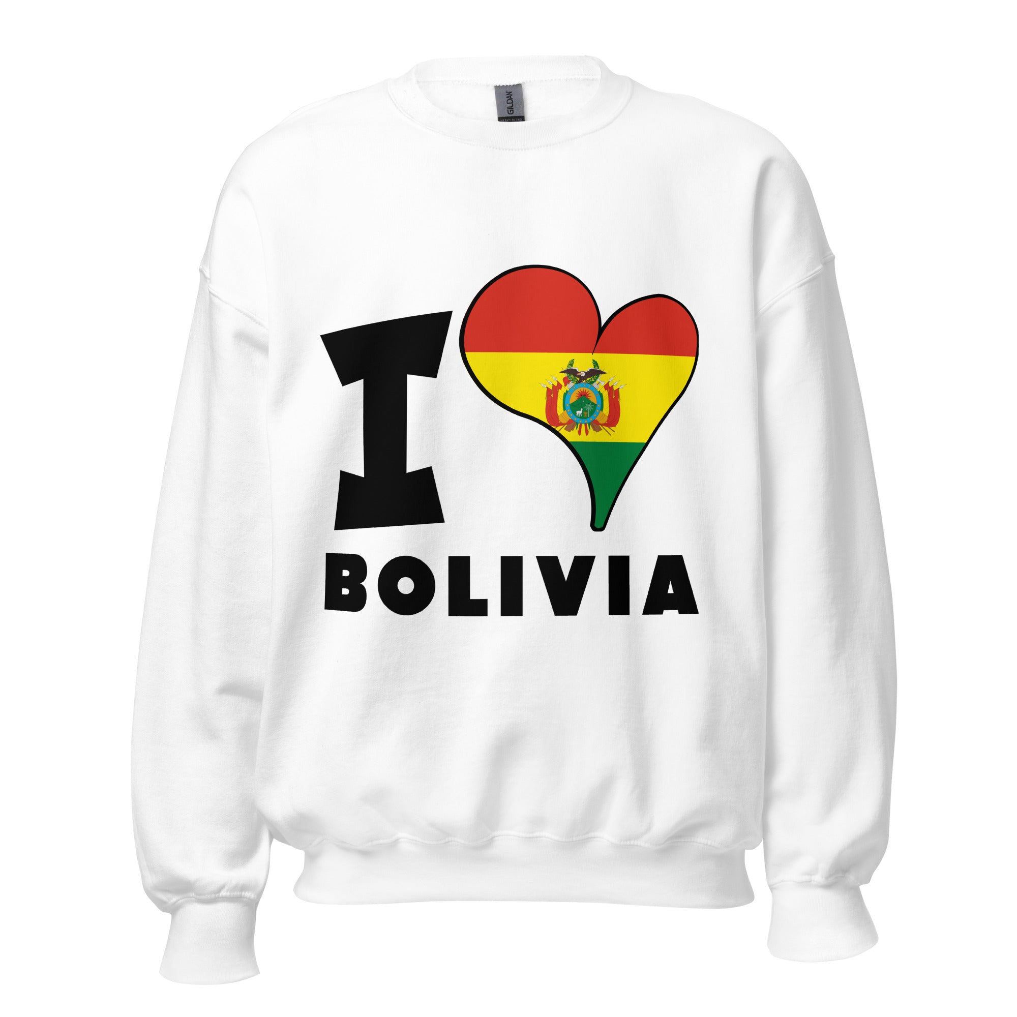 Unisex Sweatshirt - I Love Bolivia Flag