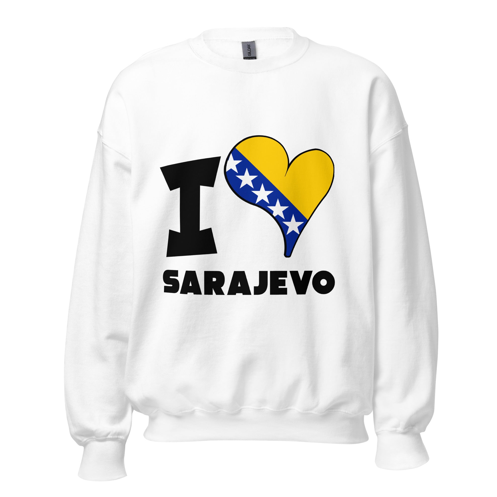 Unisex Sweatshirt - I Love Sarajevo Flag