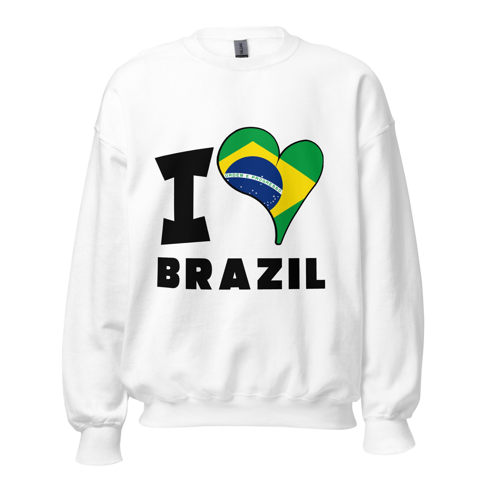 Unisex Sweatshirt - I Love Brazil Flag