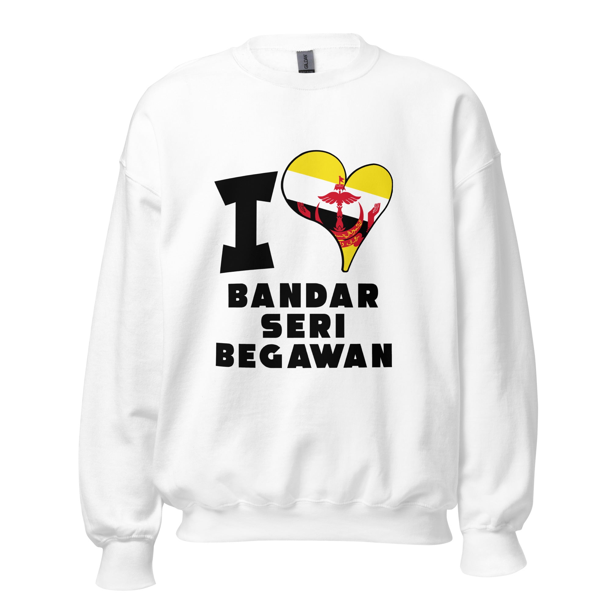 Unisex Sweatshirt - I Love Bandar Seri Begawan Flag