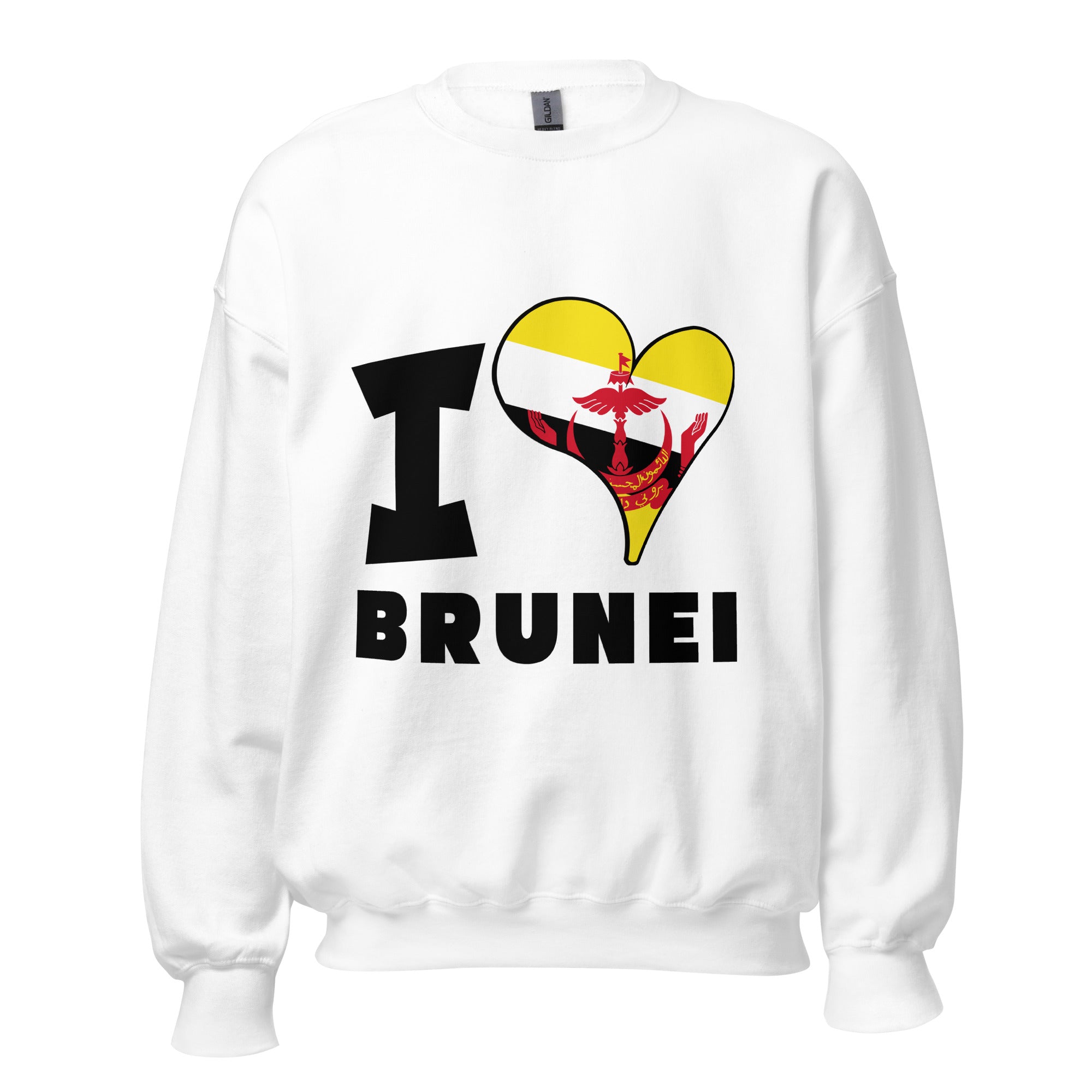 Unisex Sweatshirt - I Love Brunei Flag